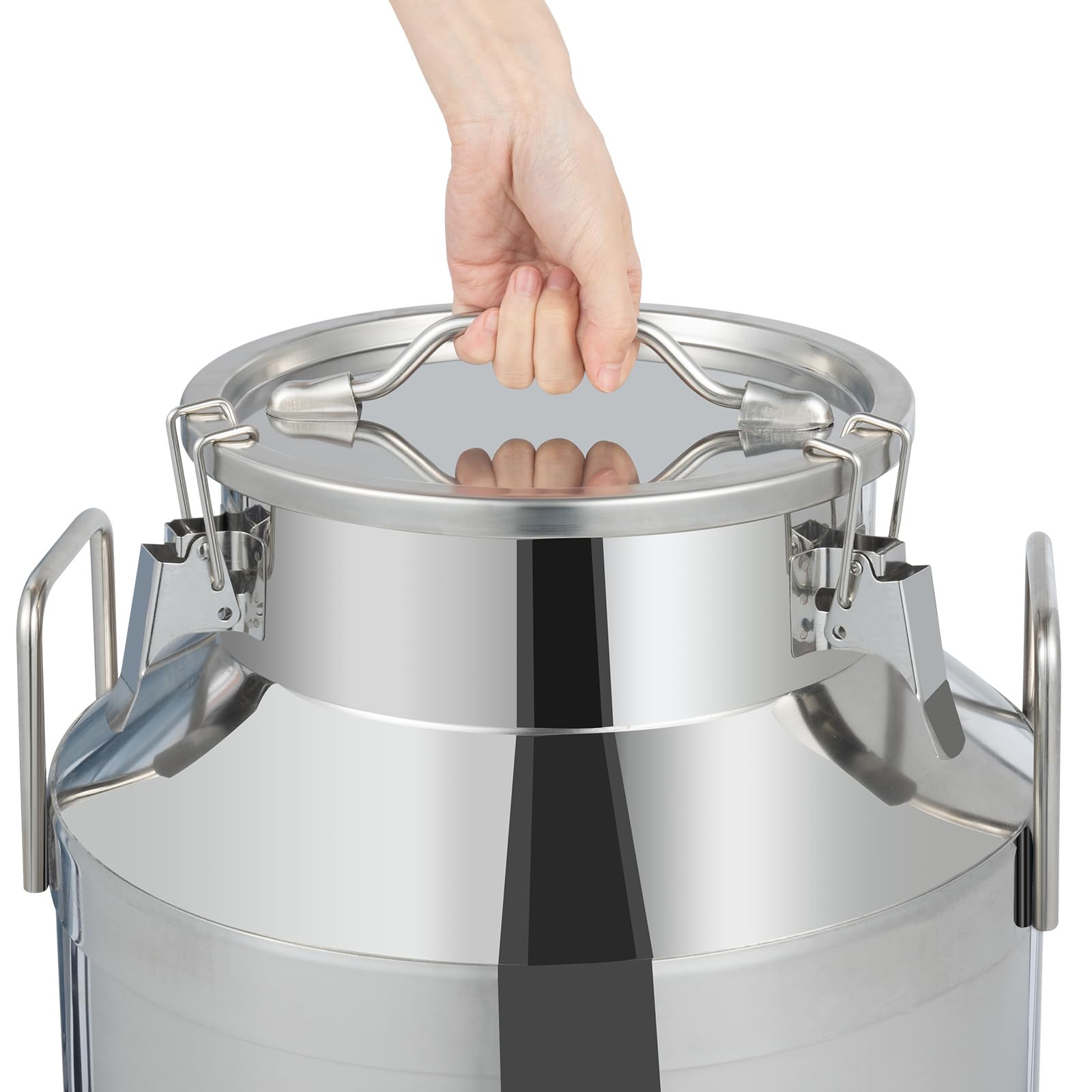 Ethedeal 60L/15.85Gal Stainless Steel Milk Canister - Food Grade Dairy Storage Container for Milk, Cream & Cheese (Silver) - Perfect for Farm, Dairy Production & Commercial Kitchen Use