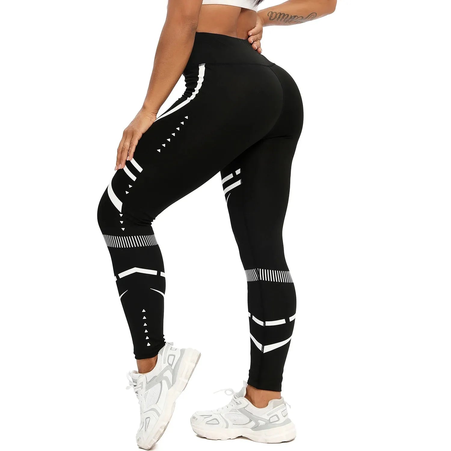 Women's High Waist Seamless Yoga Pants - Geo Pattern Fitness Leggings for Running, Gym & Workout | Breathable Sports Tights for Yoga, Pilates & Active Lifestyle