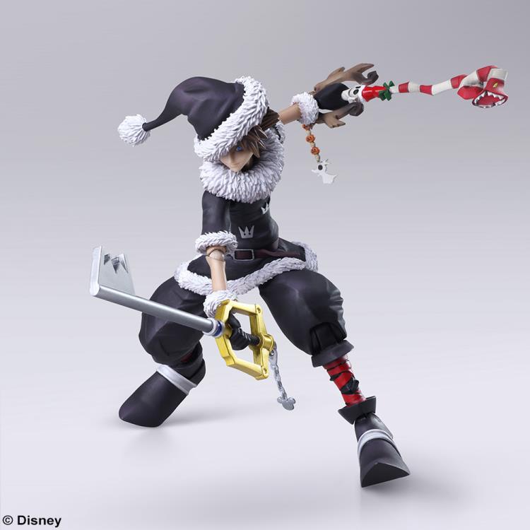 Bring Arts Kingdom Hearts II Sora Christmas Town Ver. Action Figure by Square Enix - Collectible Game Character Model for Display & Gift Giving