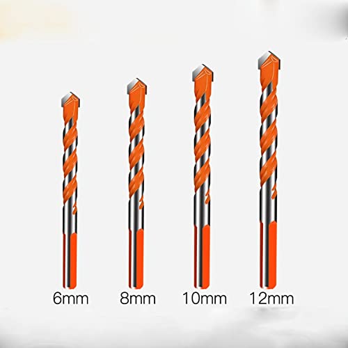 Tungsten Steel Threaded Triangle Drill Bits for Wall Tile, Concrete, Marble - 8mm 10pcs Set - Compatible with Hand & Electric Drills - Perfect for Home Renovation, DIY Projects, and Professional Construction Work