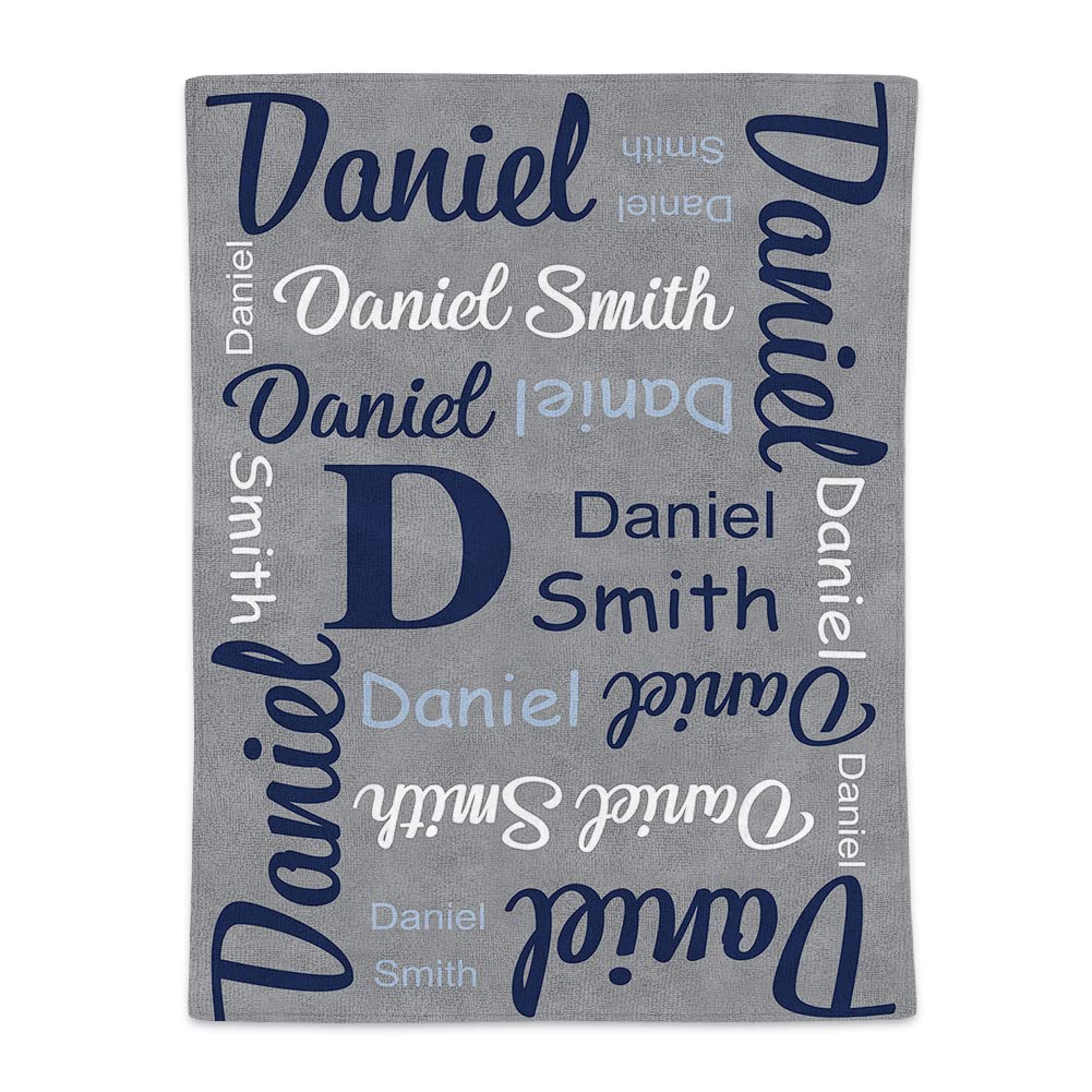 Personalized Baby Blanket with Name - Custom Monogram Blanket for Girls & Boys - Soft Nursery Throw Blanket with Embroidery - Perfect for Christening Gifts, Newborn Photos & Nursery Decor