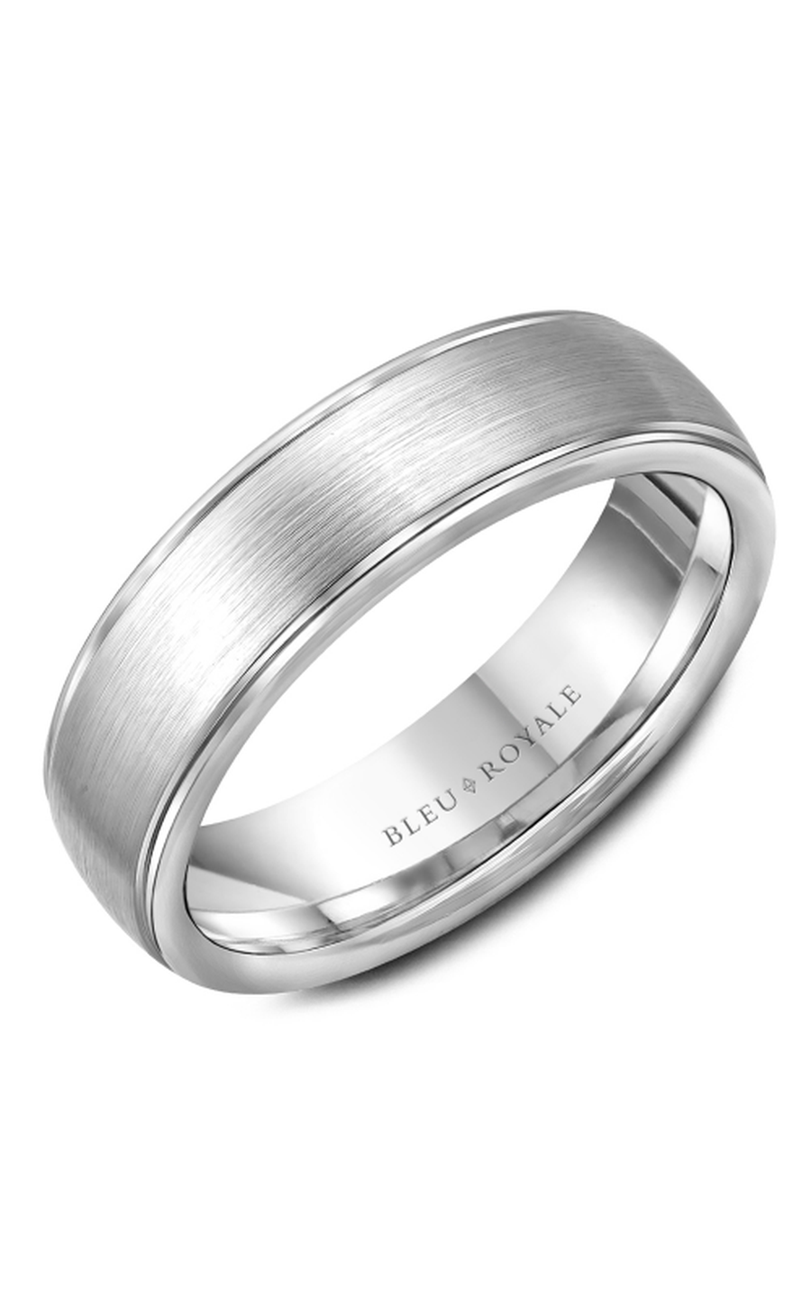 Bleu Royale Men's Wedding Band RYL 004W65 - 14K White Gold Classic Ring for Groom, Engagement & Anniversary - Perfect for Formal Events & Romantic Occasions