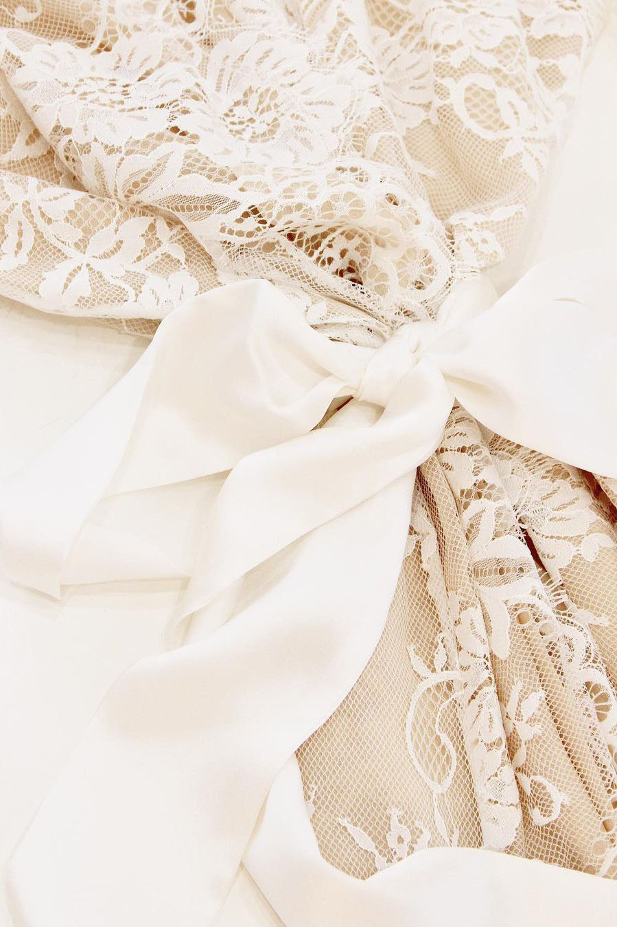 Swan Queen Ivory Silk & Lace Kimono Robe with Nude Lining - Style 104SH | Elegant Loungewear for Bridal Shower, Honeymoon & Special Occasions