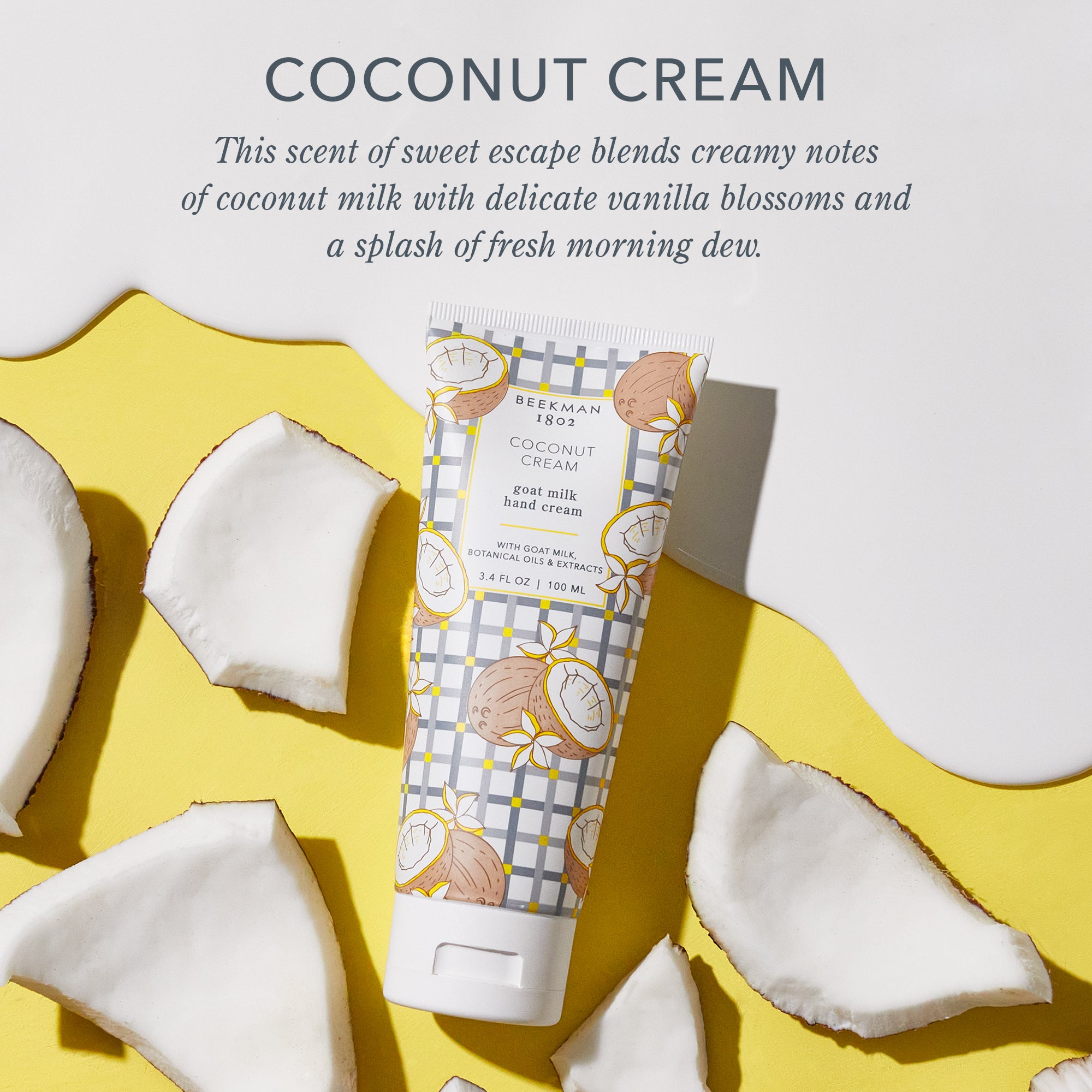 Organic Coconut Cream Hand Moisturizer Set of 2 - Ultra Hydrating & Nourishing for Dry Skin - Perfect for Home, Office & Travel Use