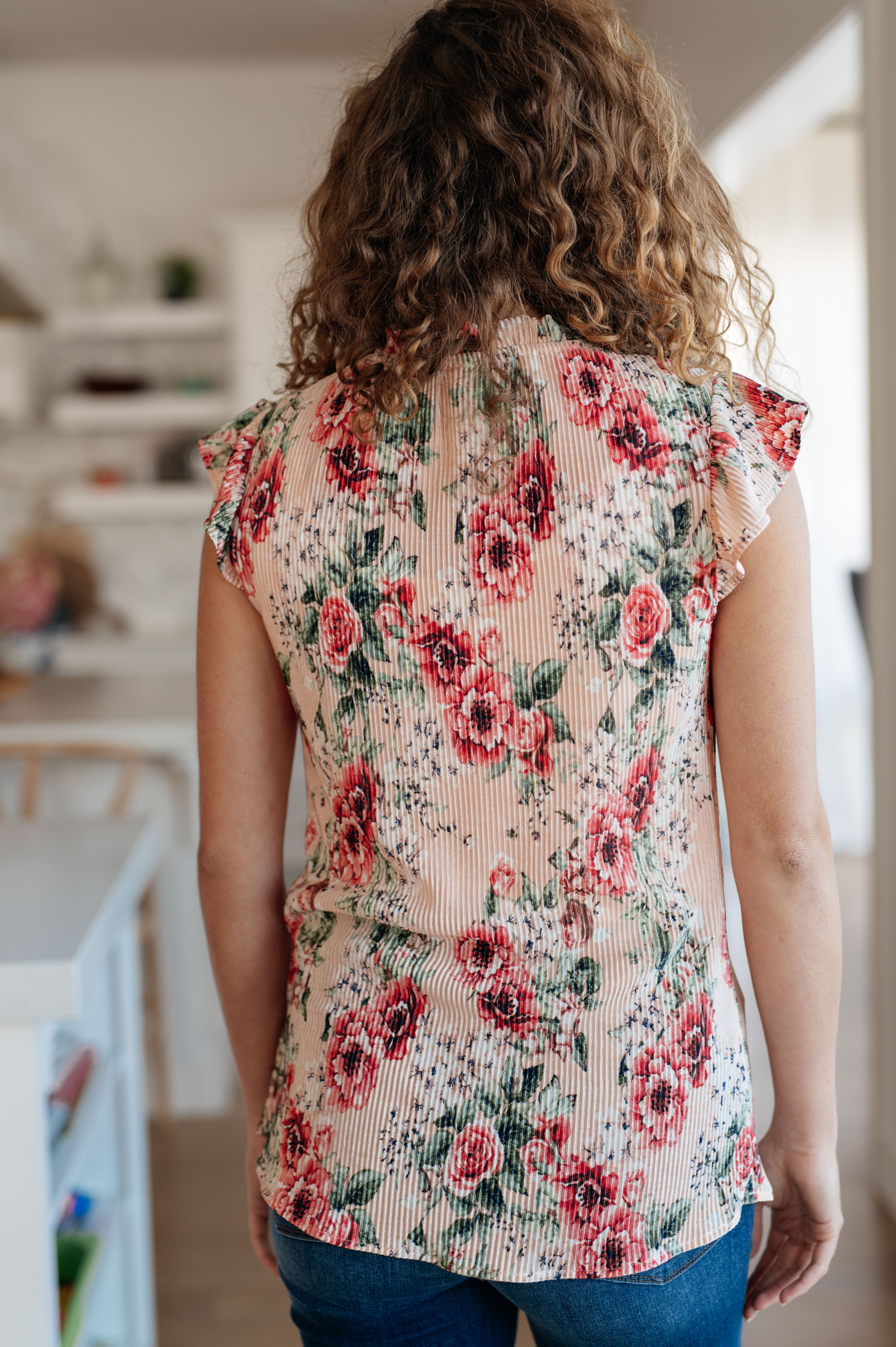 Floral Blush Top for Women - Elegant Floral Print Blouse for Spring & Summer | Perfect for Casual Outings, Dates & Office Wear