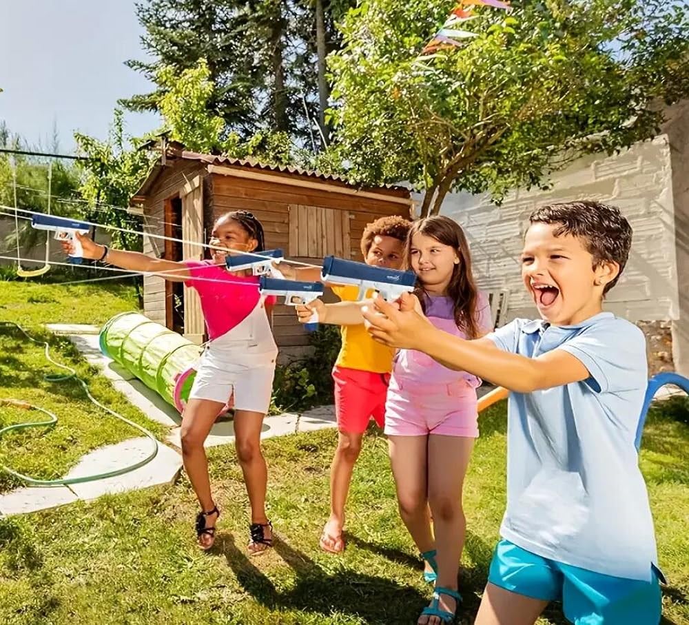 2 Pack Electric Water Guns - Super Long Range Automatic Squirt Blaster for Kids & Adults | Summer Pool, Beach, Backyard Water Fights & Outdoor Activities