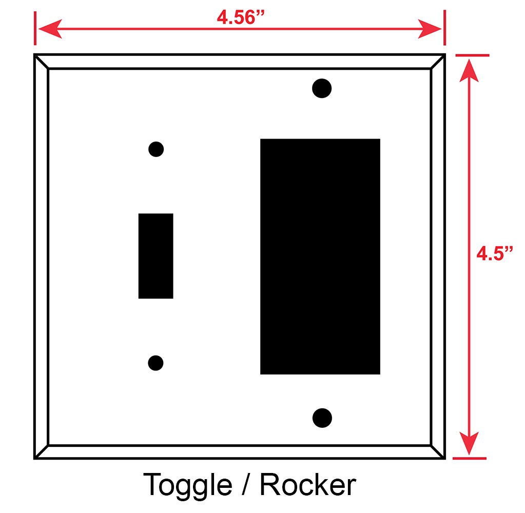 2-Gang Combination Switch Plate Cover - Toggle & Decora Compatible - Route 66 Design - Made in USA - Perfect for Home, Office & Commercial Decor