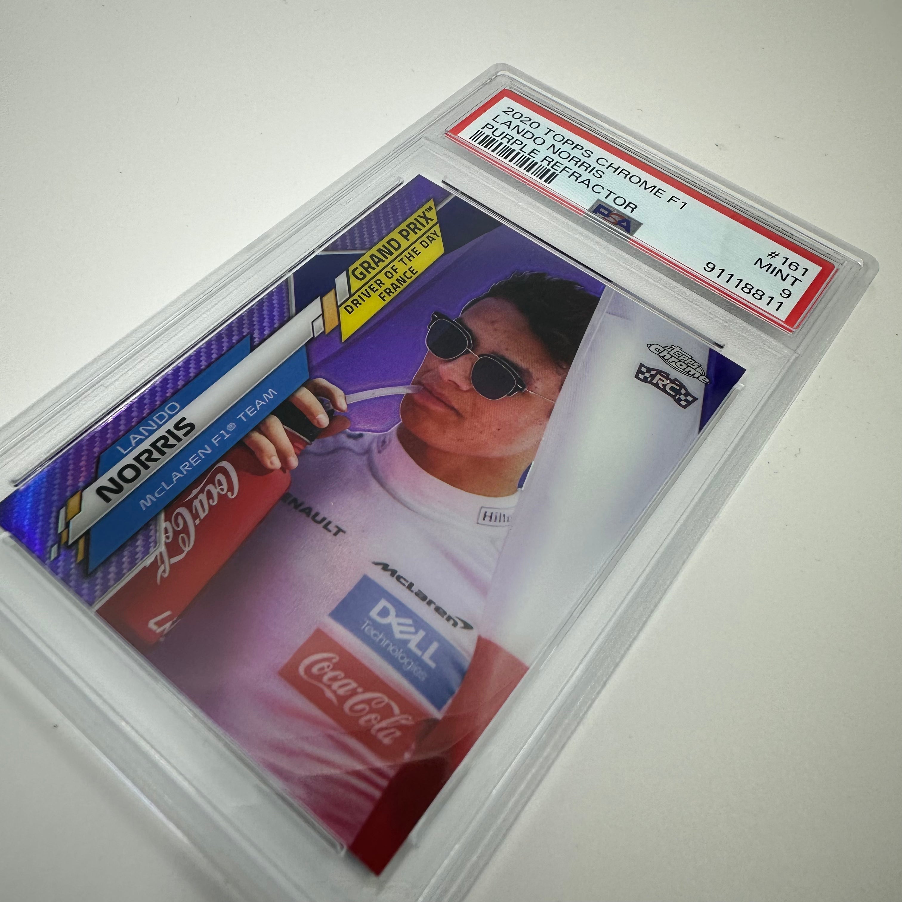 PSA 9 Lando Norris #161 2020 Topps Chrome 160/399 - Rare F1 Racing Card for Collectors & Fans, Perfect for Display & Investment