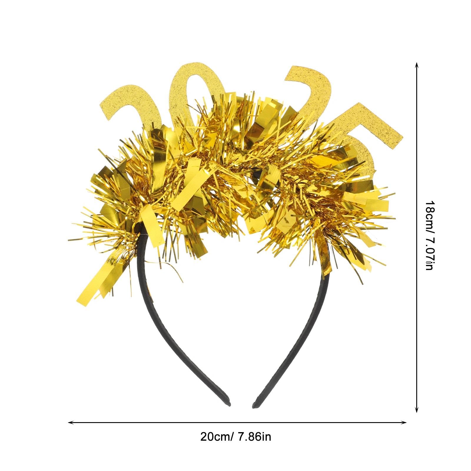 LOGOFUN 8PCS 2025 New Year Headbands - Sparkling Golden & Silver Glitter Party Hair Accessories for New Year's Eve Celebrations, Countdown Parties & Photo Booth Props - Perfect for NYE Festivities & Holiday Gatherings