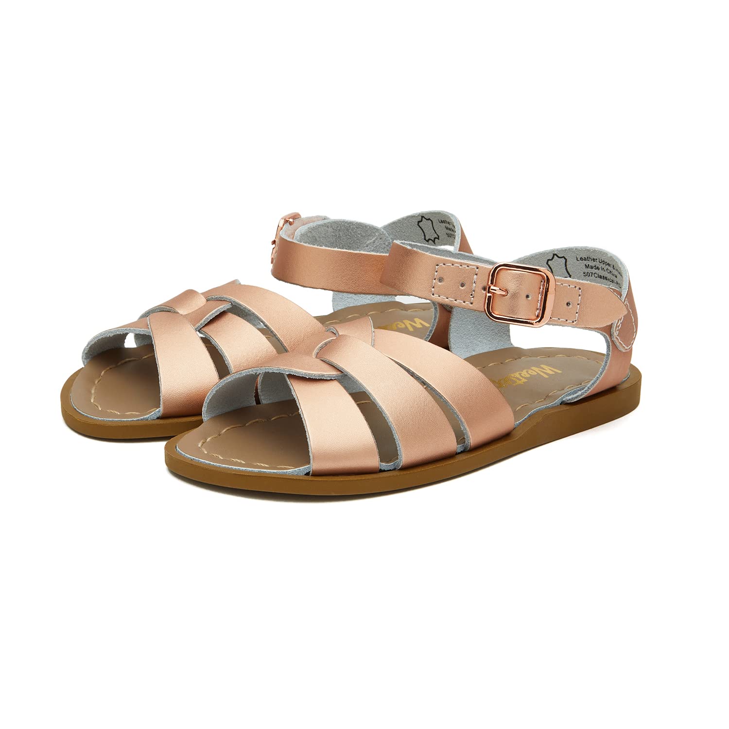 Weestep Kids' Hook and Loop Leather Water Sandals - Classic Comfortable Beach Shoes for Boys & Girls | Perfect for Swimming, Beach Outings & Summer Play