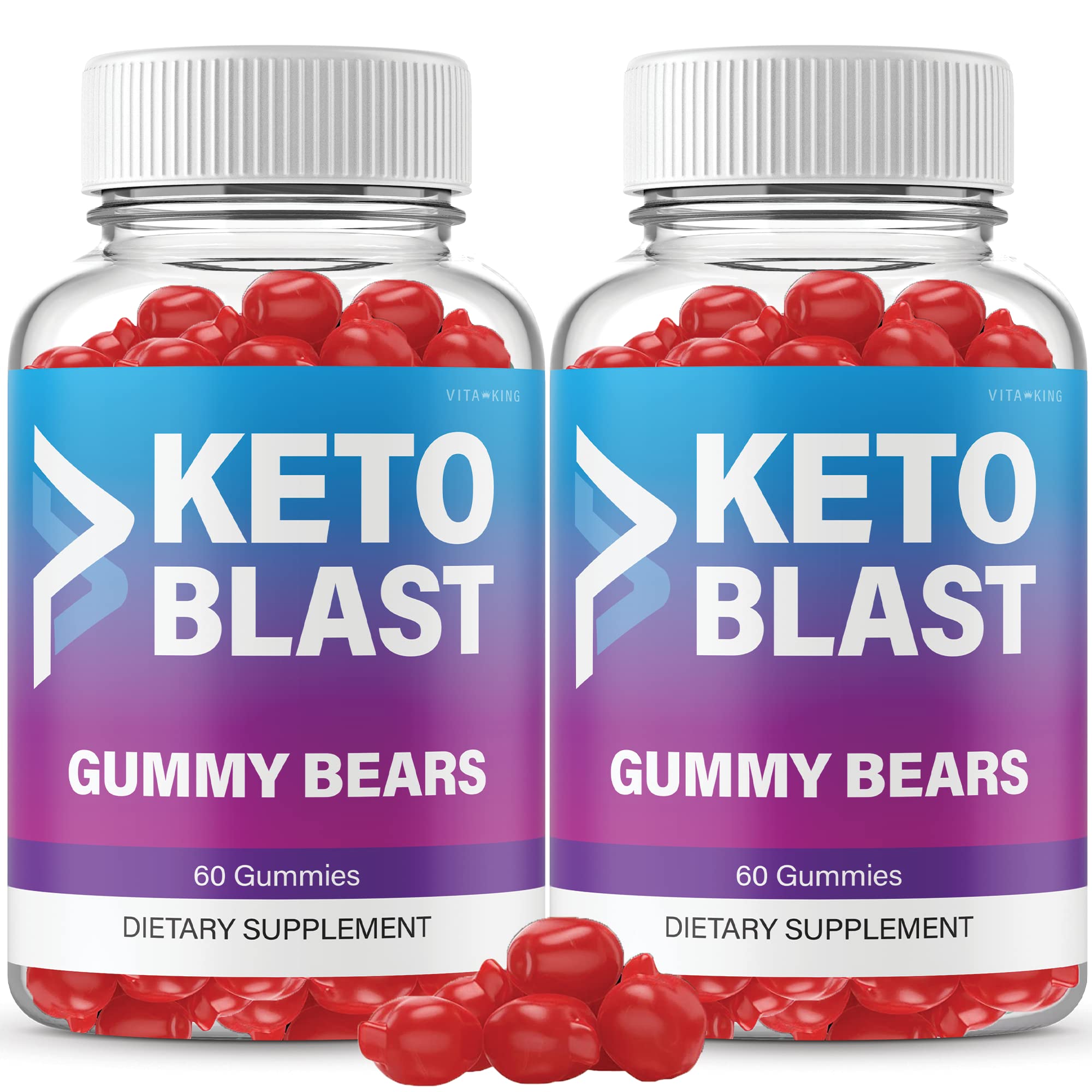 Ketos Blast Keto Gummy Bears - Sugar Free Low Carb Snacks for Weight Loss & Energy (2 Bottles) - Perfect for On-the-Go Keto Diet & Healthy Lifestyle