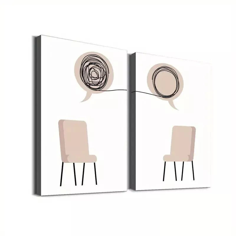 2pcs Modern Minimalist Art Framed Canvas Wall Decor 50x75cm - High Quality Print, 100% Australian Made, Ready to Hang - Perfect for Living Room, Bedroom & Office Decor