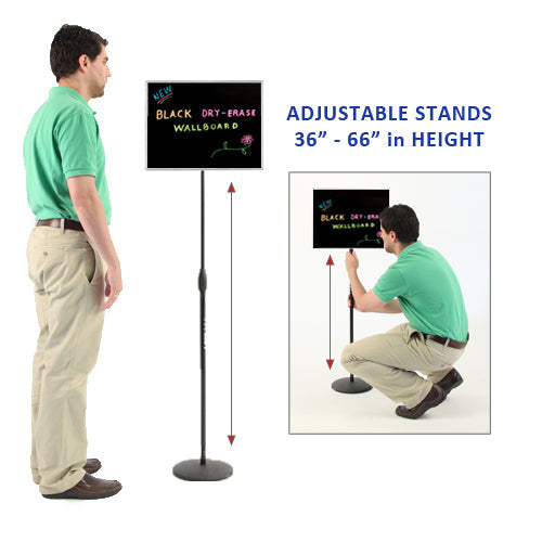 18x14 Adjustable Black Wet Erase Board with Aluminum Frame - Perfect for Classrooms, Offices & Home Organization