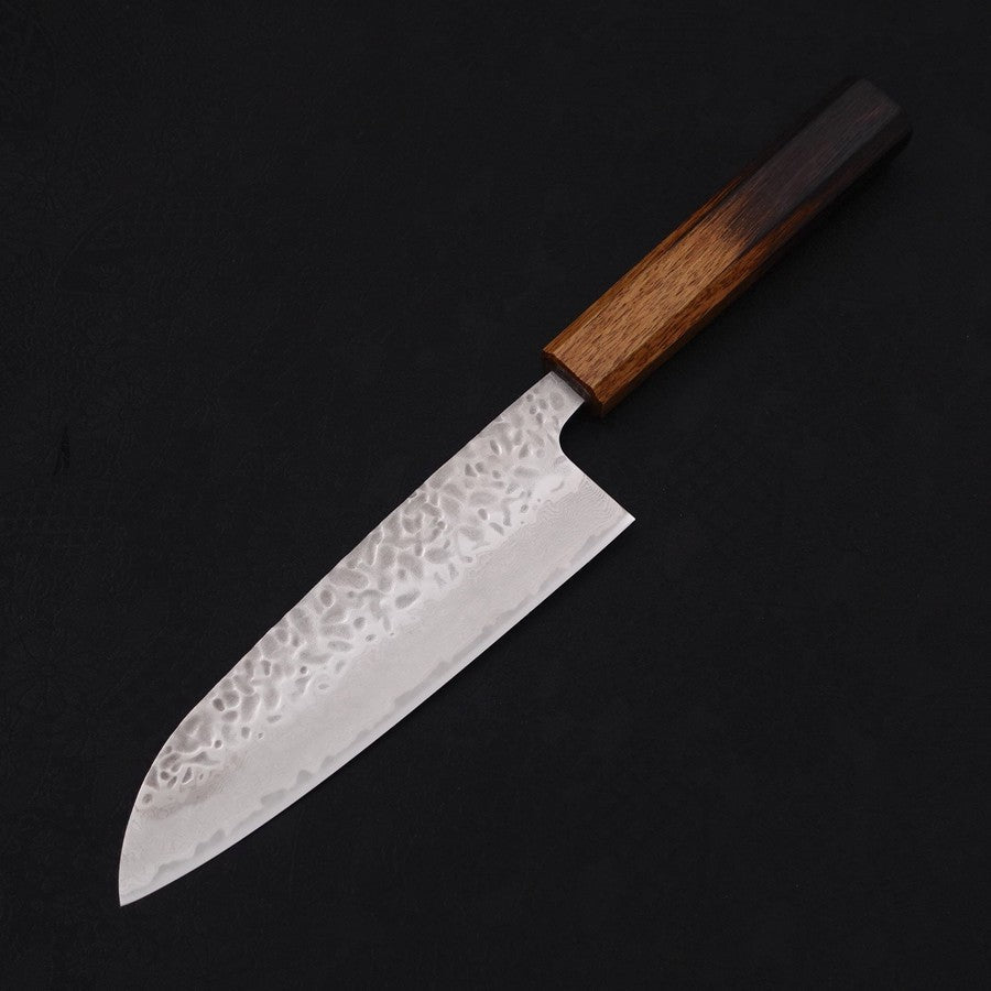 Premium Santoku Knife 165mm - AUS 10 Japanese Steel with Tsuchime Damascus Pattern & Urushi Handle - Perfect for Sushi, Vegetables, and Precision Cutting in Professional Kitchens