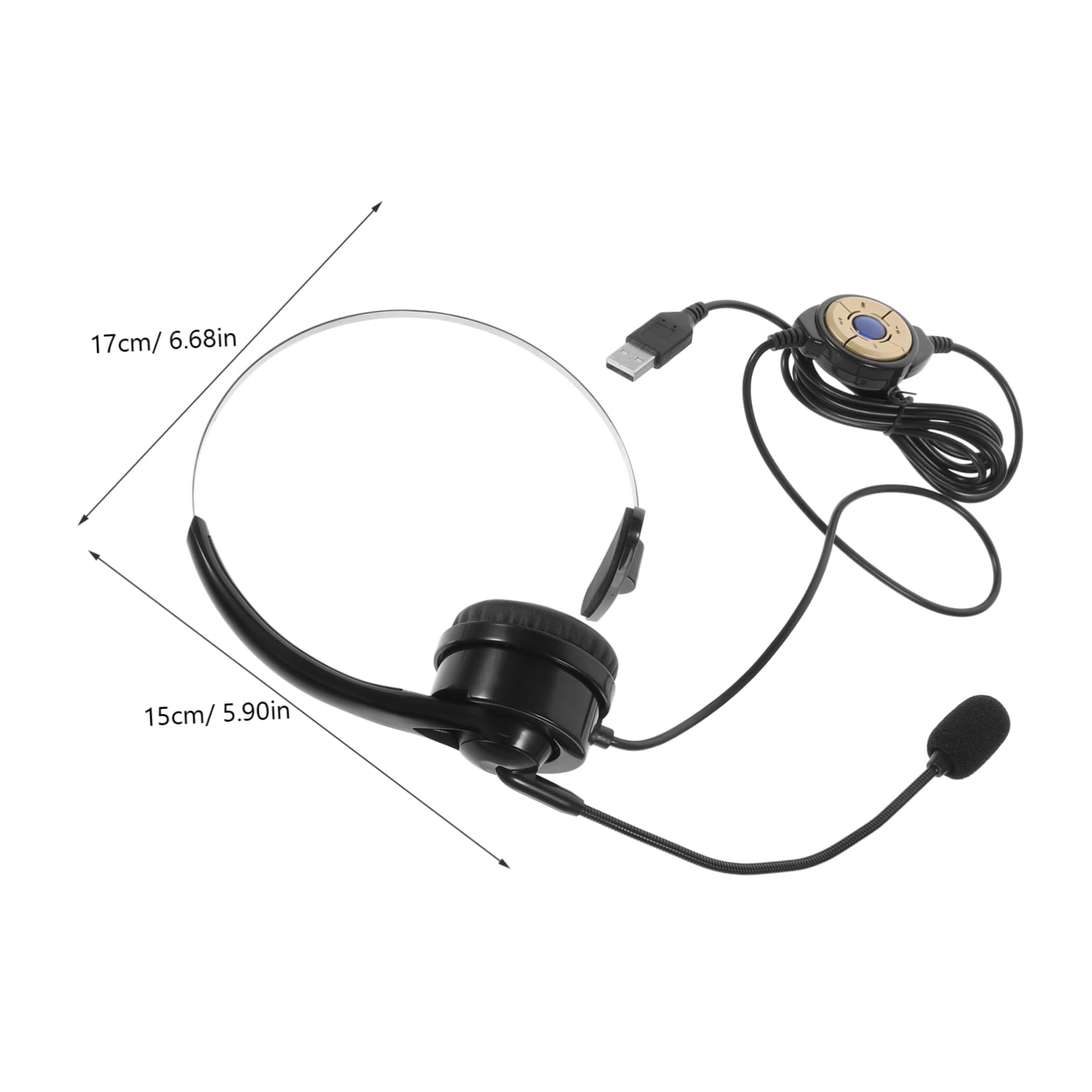 Jojofuny 5-Pack Single Ear Headphones with Microphone - Lightweight Corded Headset for Live Streaming, Gaming & Call Centers - Memory Foam Ear Pads for Comfort (Ideal for DJs, Podcasters & Office Use)