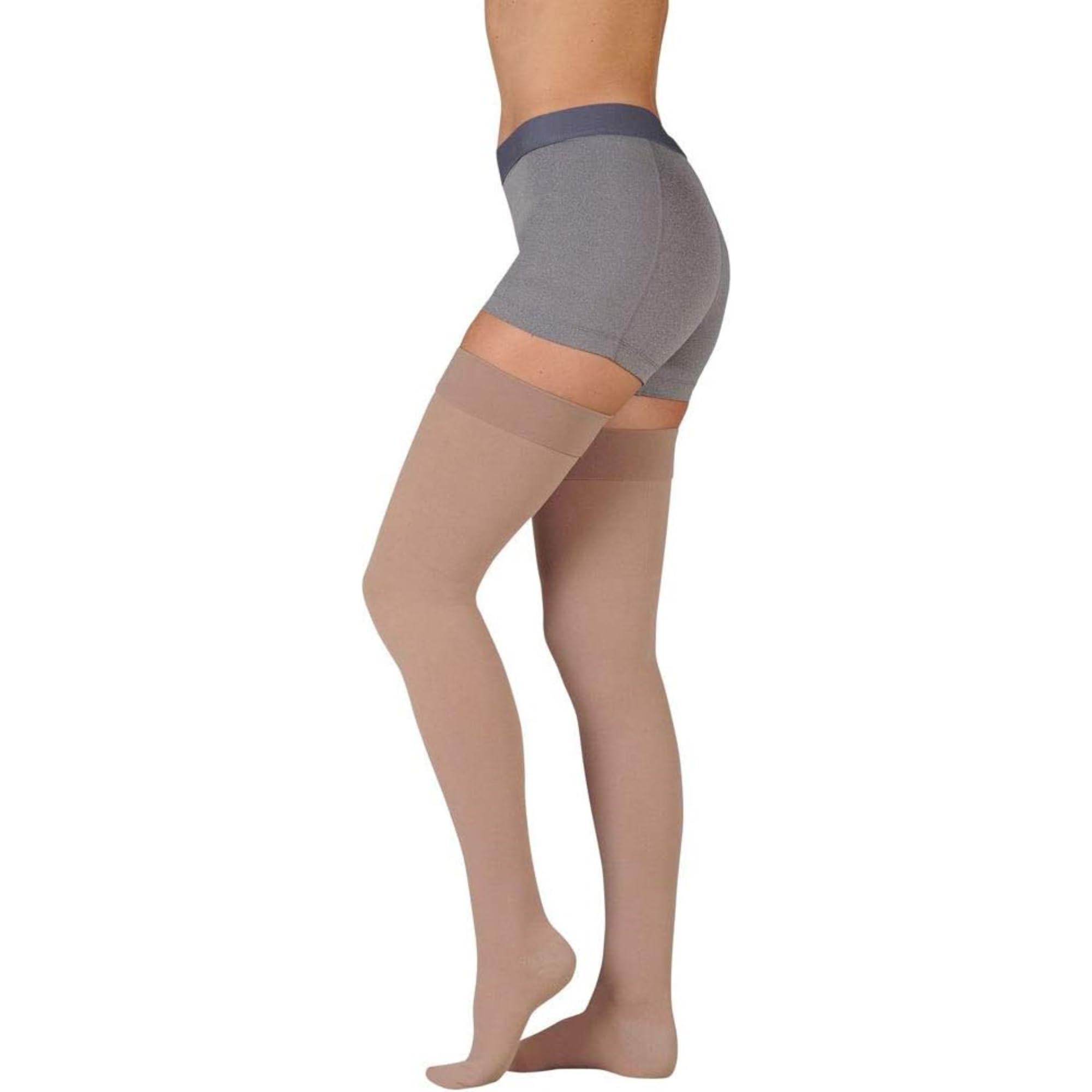 Juzo Dynamic Varin Closed Toe Thigh High Compression Stockings 30-40 mmHg for Men & Women - 2-Way Stretch Medical Grade Support Socks with Silicone Top Band - Made in USA - Ideal for Lymphedema, Varicose Veins & Post-Surgery Recovery