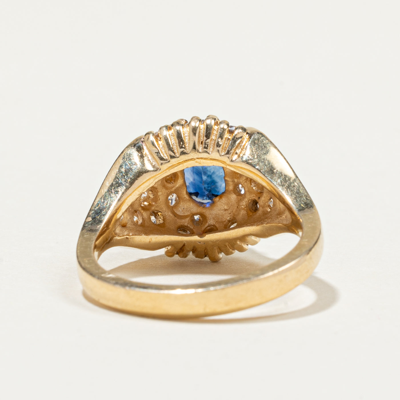 1.14ct Sapphire & Diamond Cluster Dome Ring - 1.43ctw, Size 5.75 | Elegant Engagement, Anniversary & Wedding Jewelry Gift for Women