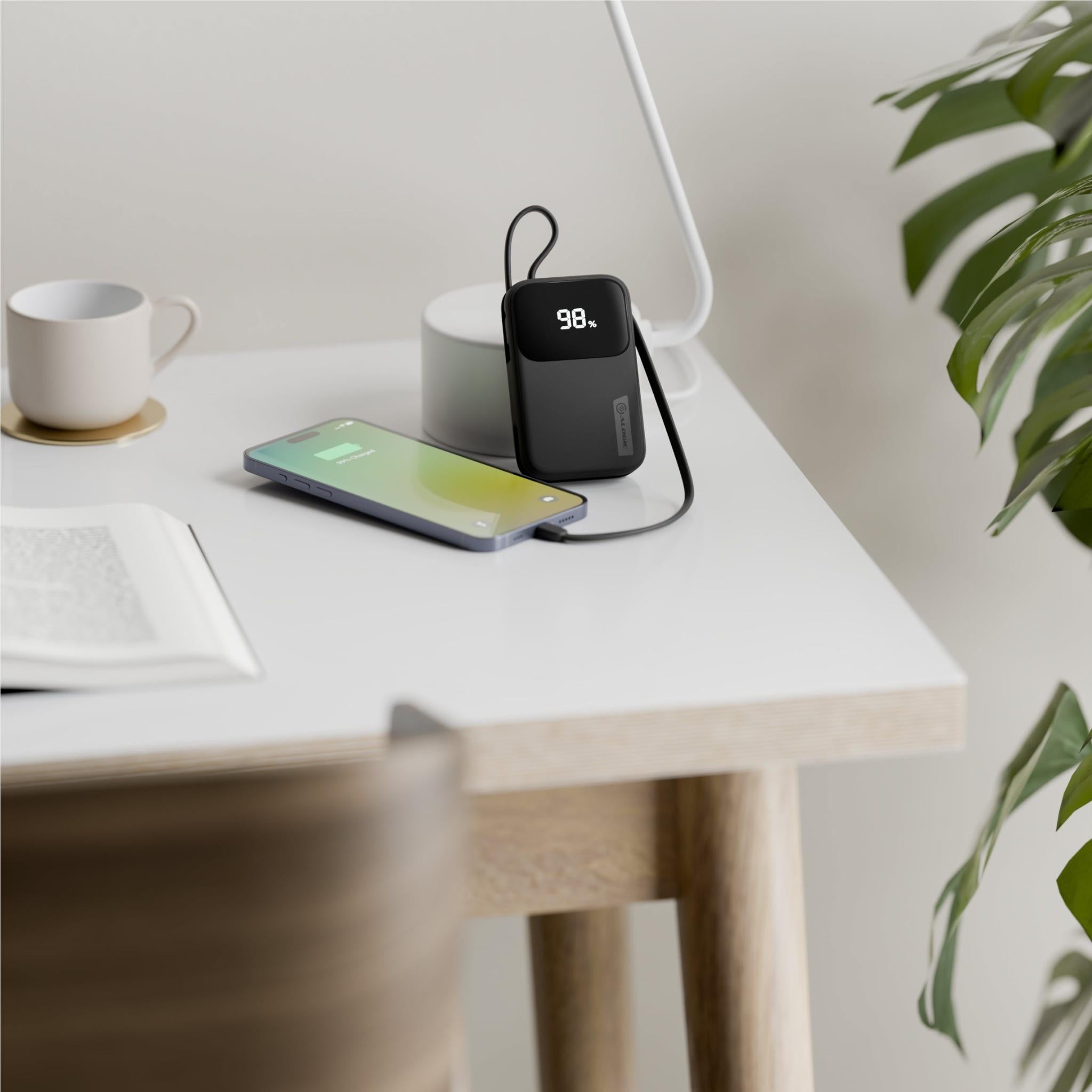 ALOGIC 20K 30W Fast Charging Power Bank with USB-C & Lightning Ports - 20000mAh Portable Charger for iPhone, Android, iPad (Black) | Perfect for Travel, Camping & Emergency Backup Power