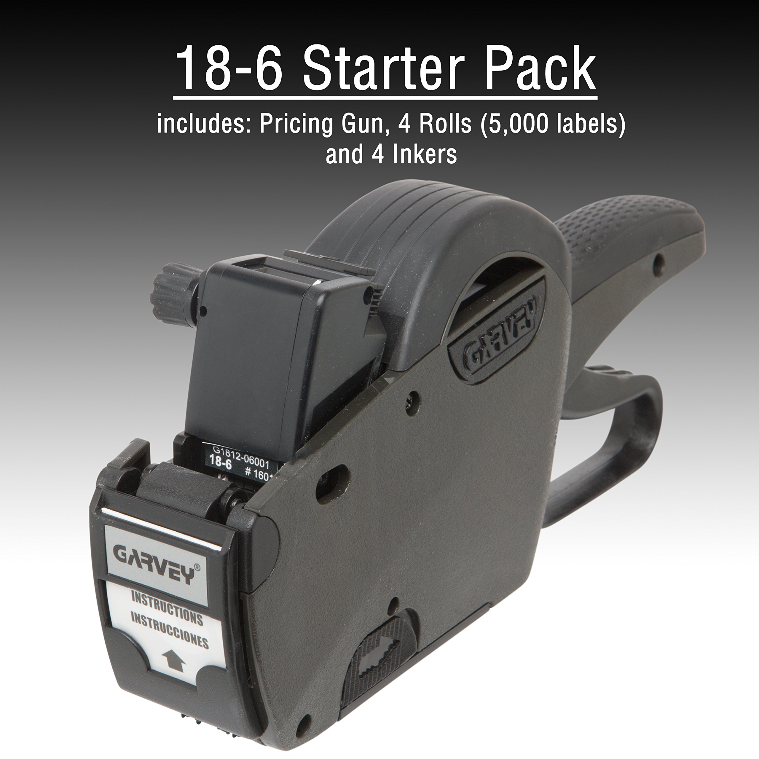 Perco Pricing Labels for Garvey 18-6 One Line Price Gun GX1812 (18-6, White Starter Kit) - Perfect for Retail, Warehouse & Inventory Labeling
