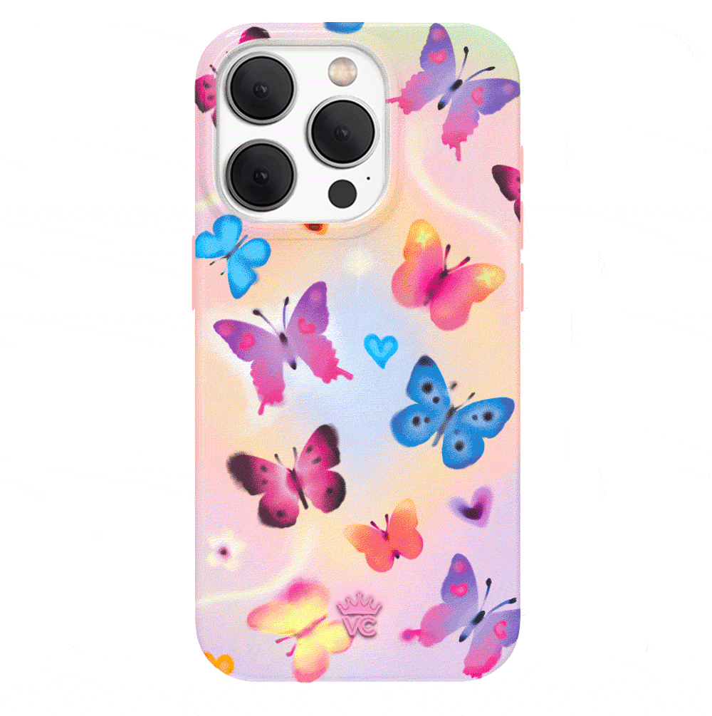 Aura Butterfly iPhone Case - Elegant Floral Design Protective Cover for iPhone 12/13/14/15 Pro Max - Perfect for Everyday Use, Travel & Special Occasions