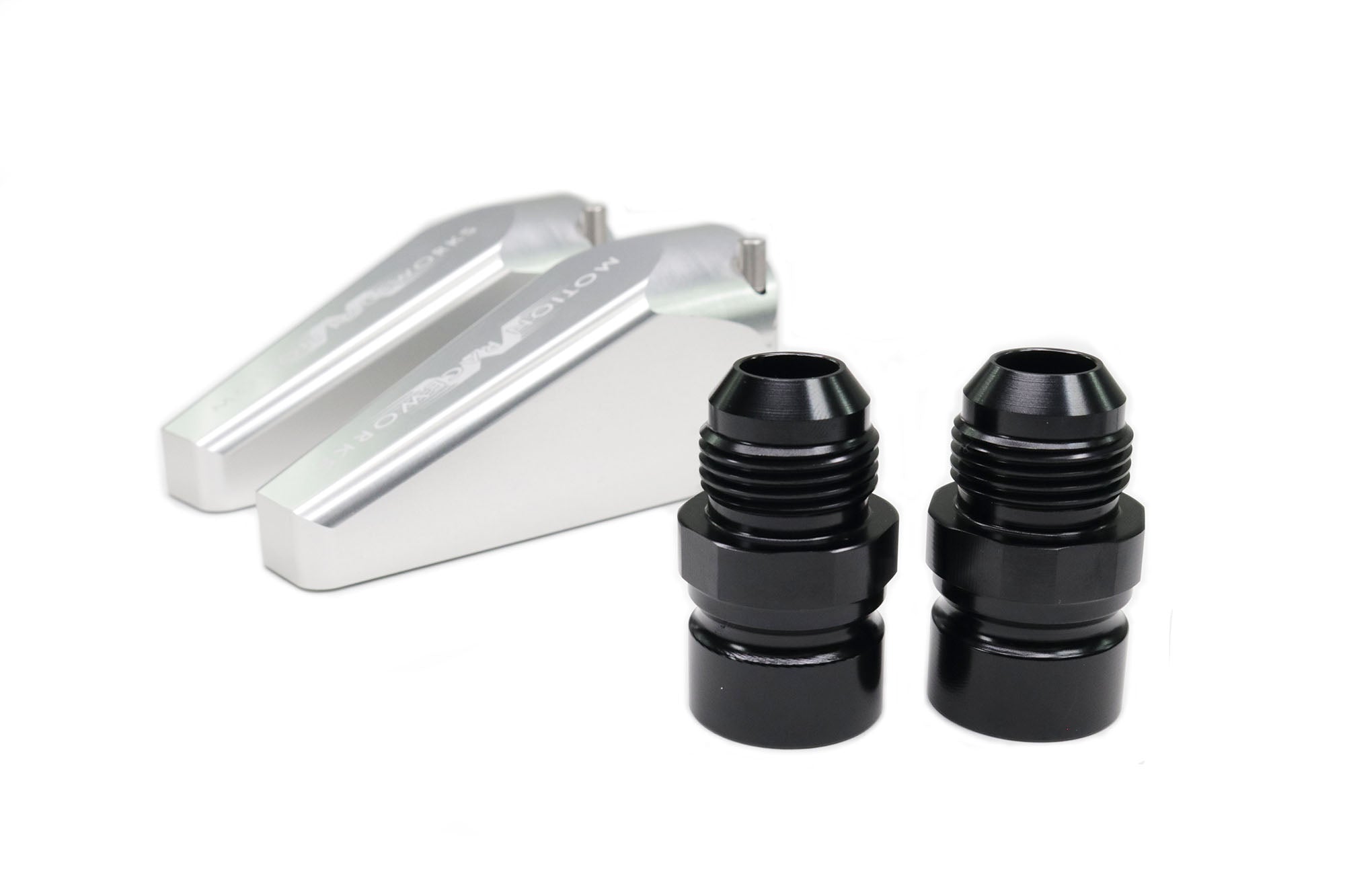 Quick Release Billet Burn Down Breather Fittings - Clear Anodized Aluminum (Pair) | High-Performance Engine Ventilation for Racing & Off-Road Vehicles