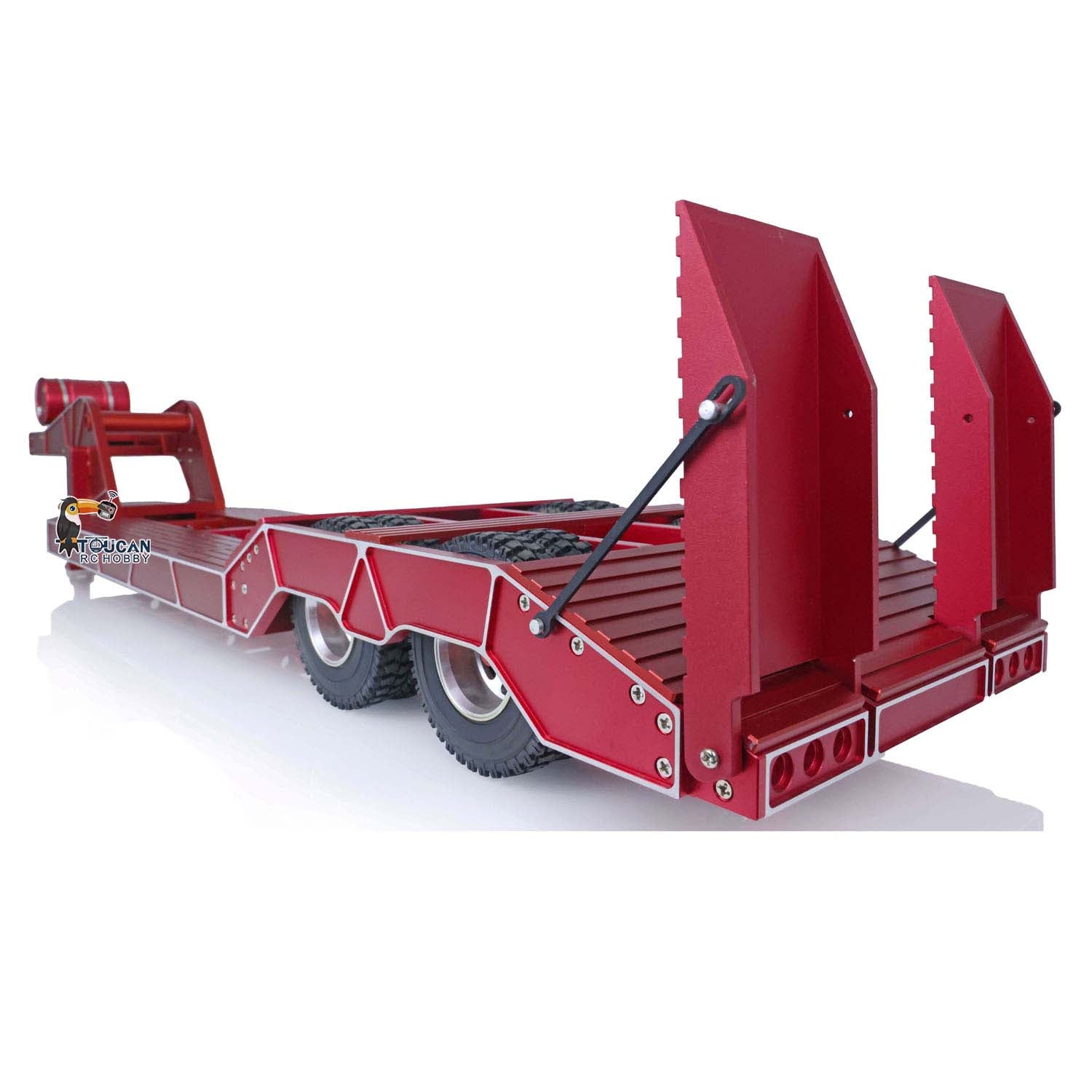1/14 Scale Heavy Duty Metal Chassis RC Semi Trailer - 2 Axle Construction Truck Accessory for DIY Model Cars (106x21x20cm) - Perfect for RC Construction Vehicle Simulation & Off-Road Play