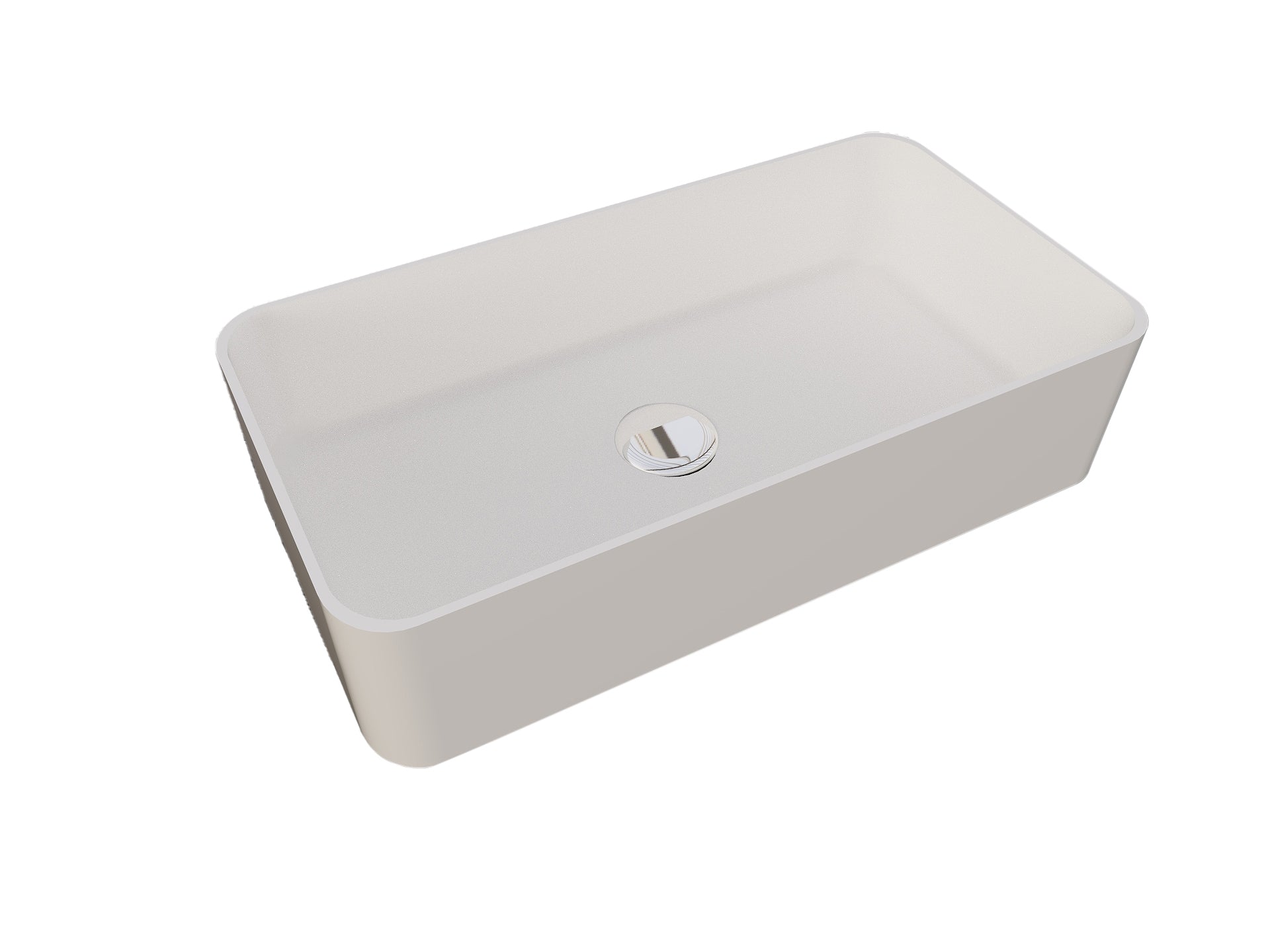 DAX Aeda Matt Vessel Rectangular Sink - Modern Bathroom Vanity Basin with Overflow for Powder Room & Guest Bath | Perfect for Contemporary Home Decor