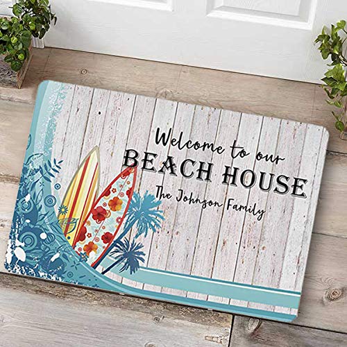 Custom Family Name Doormat - Personalized Welcome Mat for Indoor & Outdoor Use - Non-Slip 24x16 Inch Door Mat Rug - Perfect for Home Entryway, Porch, and Travel - Artsadd