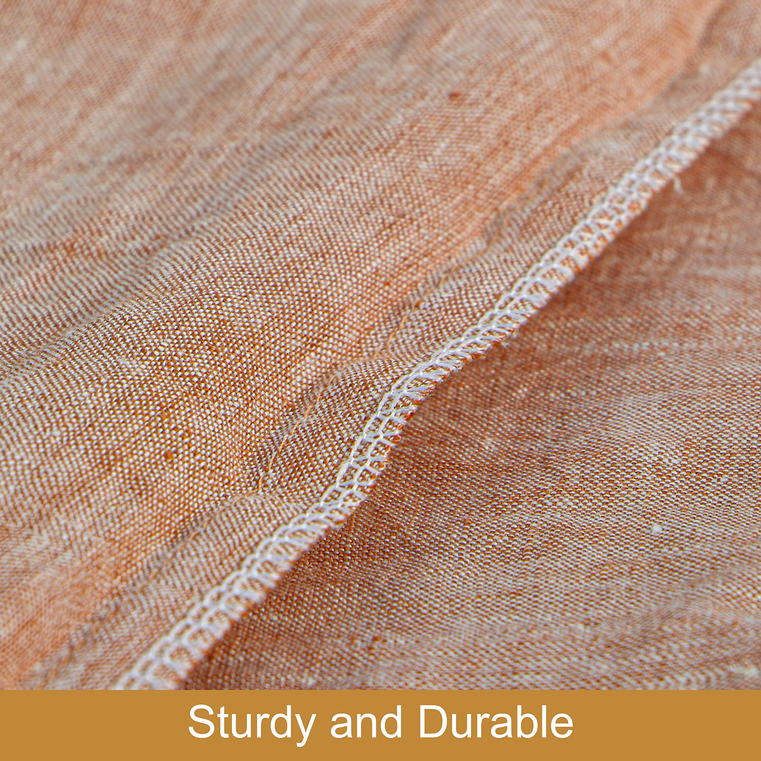 NTBAY French Linen Pillow Cases - 100% Pure Linen Queen Size 2-Pack (20x30 Inches) | Yarn Dyed, Breathable & Cooling Washed Pillowcases with Envelope Closure | Orange Home Decor for Bedroom, Living Room & Guest House