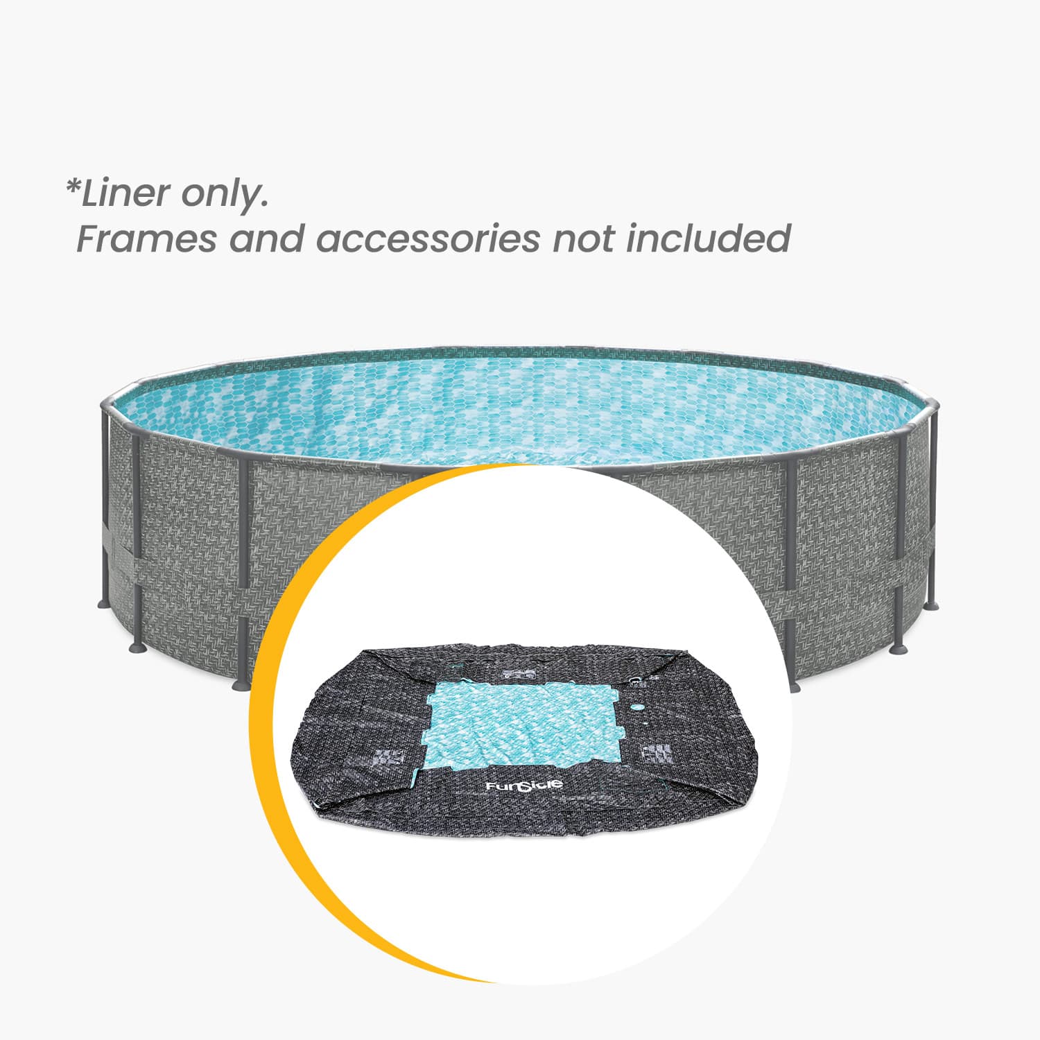 Funsicle 16 ft Oasis Designer Above Ground Pool Liner - Dark Herringbone Pattern | Durable & UV Resistant | Perfect for Backyard Swimming Pools & Summer Fun
