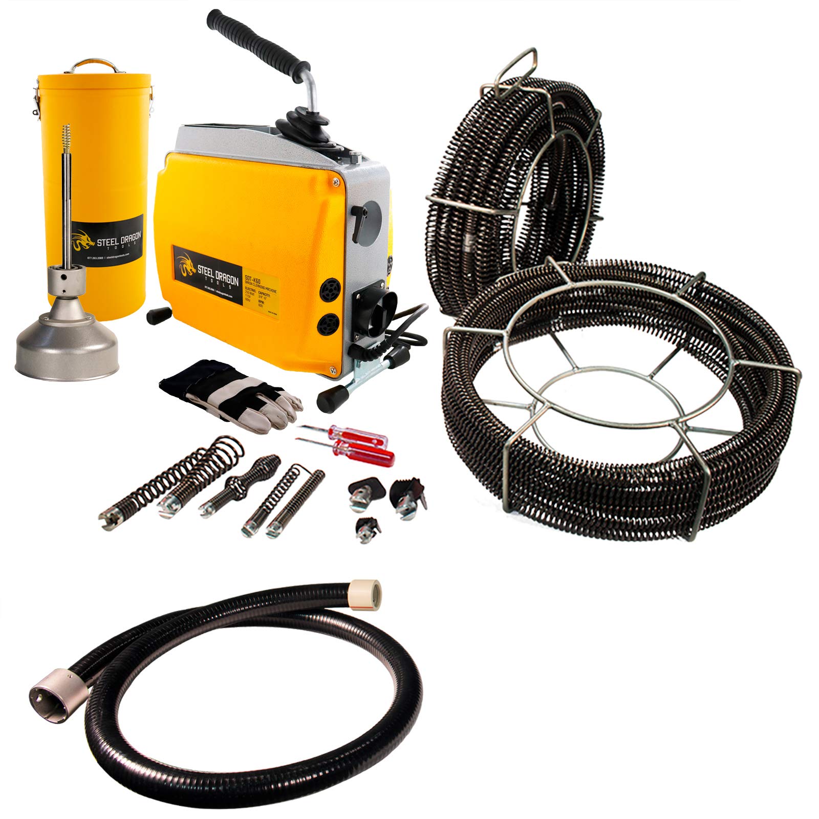 Steel Dragon K60 Drain Cleaner for RIDGID C8 (5/8in) - Pipe Cleaning Machine for Home & Commercial Use
