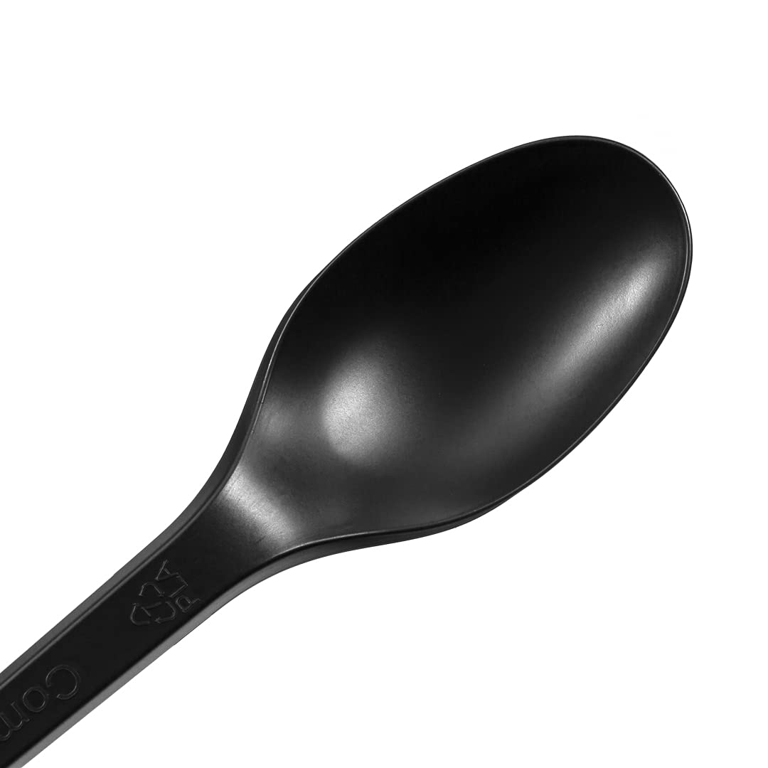 Eco-Friendly 6.5 Inch Compostable Spoons - 250 Individually Wrapped Plant-Based Cutlery Set | BPI-Certified CPLA Disposable Utensils for Hot & Cold Foods | Perfect for Restaurants, Catering, Picnics & Outdoor Events