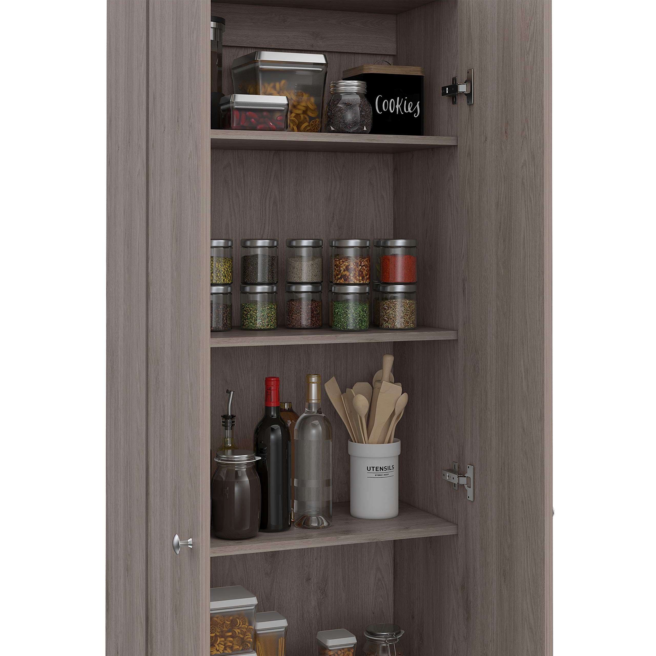 Virginia Double Door Storage Cabinet with 5 Adjustable Shelves, Light Gray - Perfect for Home, Office, Garage & Closet Organization
