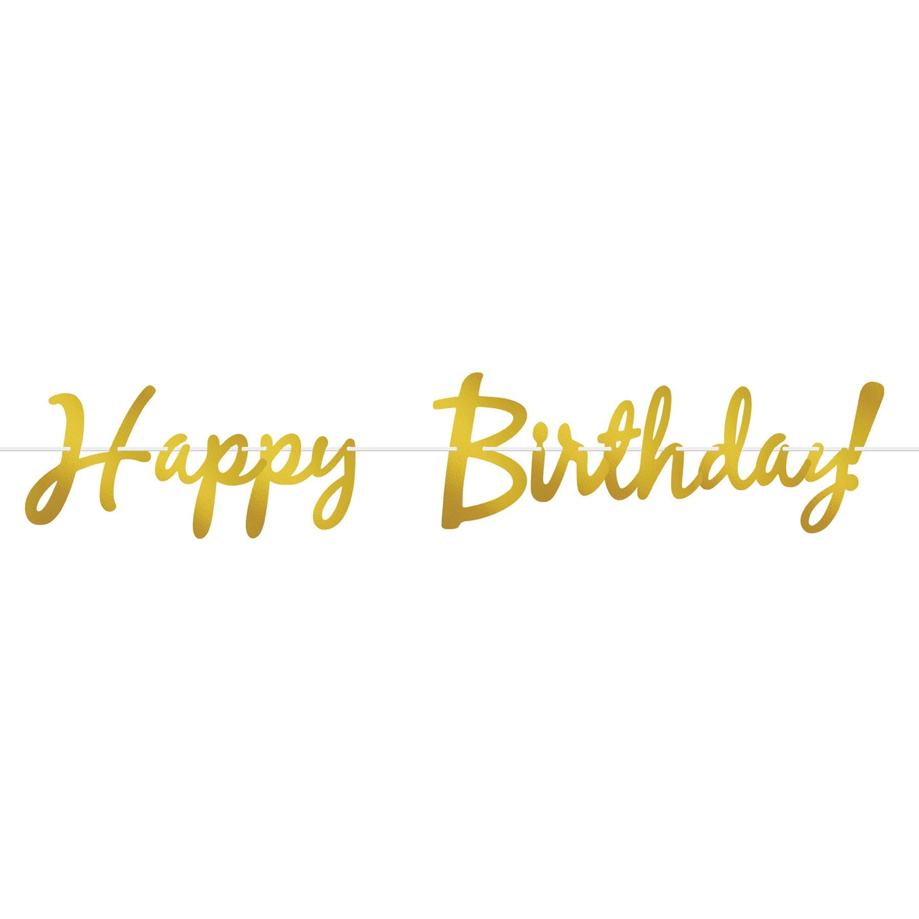 12 Pack Gold Foil Happy Birthday Party Streamers - Perfect for Birthday Decorations, Party Supplies & Celebrations