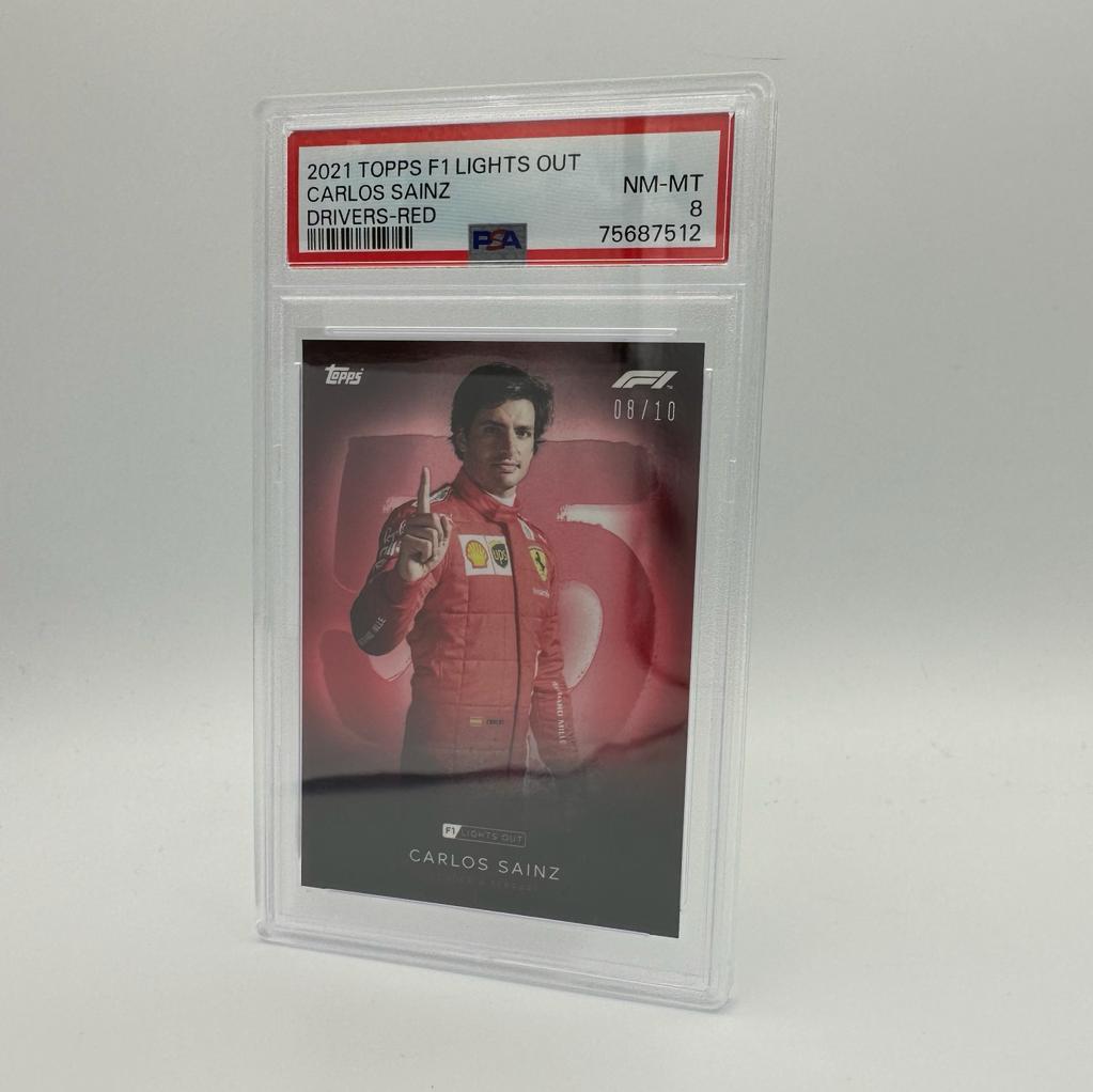 2008 Topps Chrome Formula 1 Carlos Sainz Red Parallel PSA 8 - Rare F1 Racing Card for Collectors & Fans, Perfect for Display & Investment