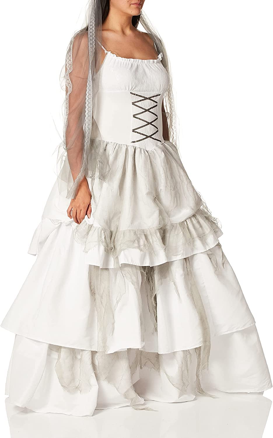 Victorian Ghost Bride Costume for Women - Elegant Gothic Halloween Dress for Cosplay, Themed Parties & Haunted Events