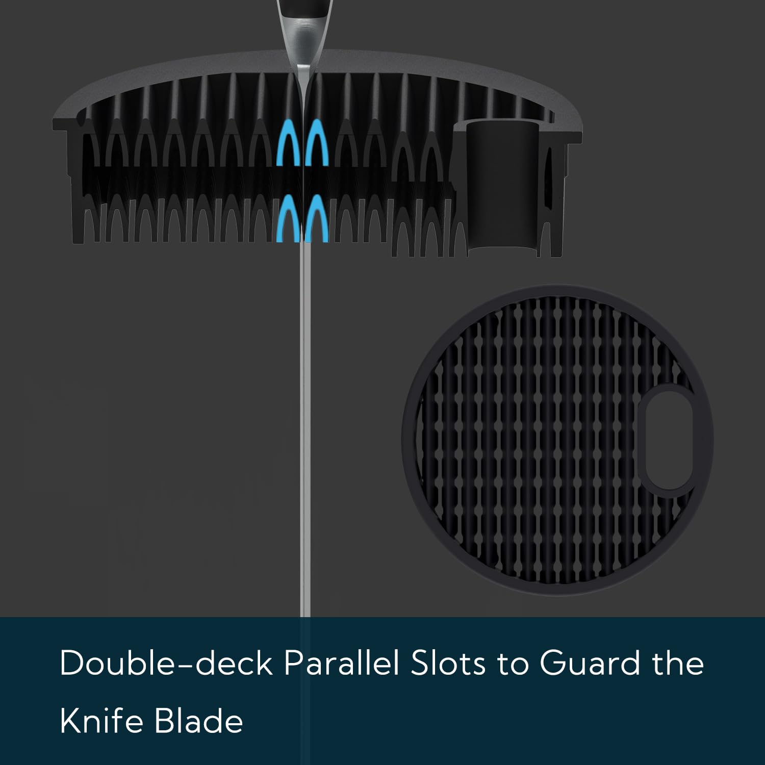 Universal Stainless Steel Knife Block - Round Kitchen Knife Holder (Knives Not Included) - Modern Countertop Space Saver with Scissor Slots - Detachable Design for Easy Cleaning - Perfect for Home Kitchens, Restaurants & Culinary Enthusiasts