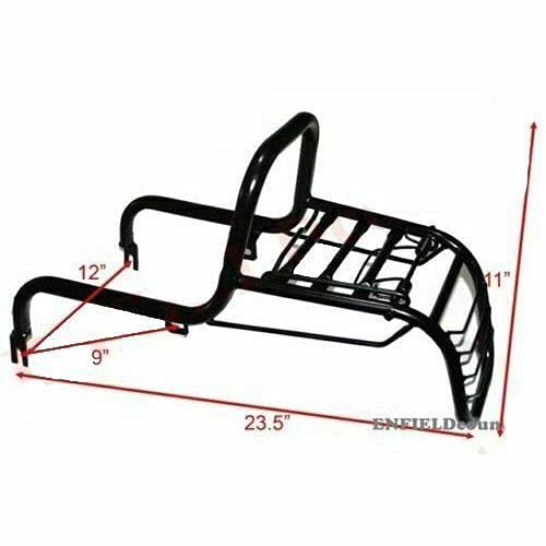 Royal Enfield Rear Luggage Carrier with Tail Light Guard - Heavy Duty Powder Coated Motorcycle Rack for Touring & Adventure Riding - Perfect for Long Distance Travel & Storage Accessories