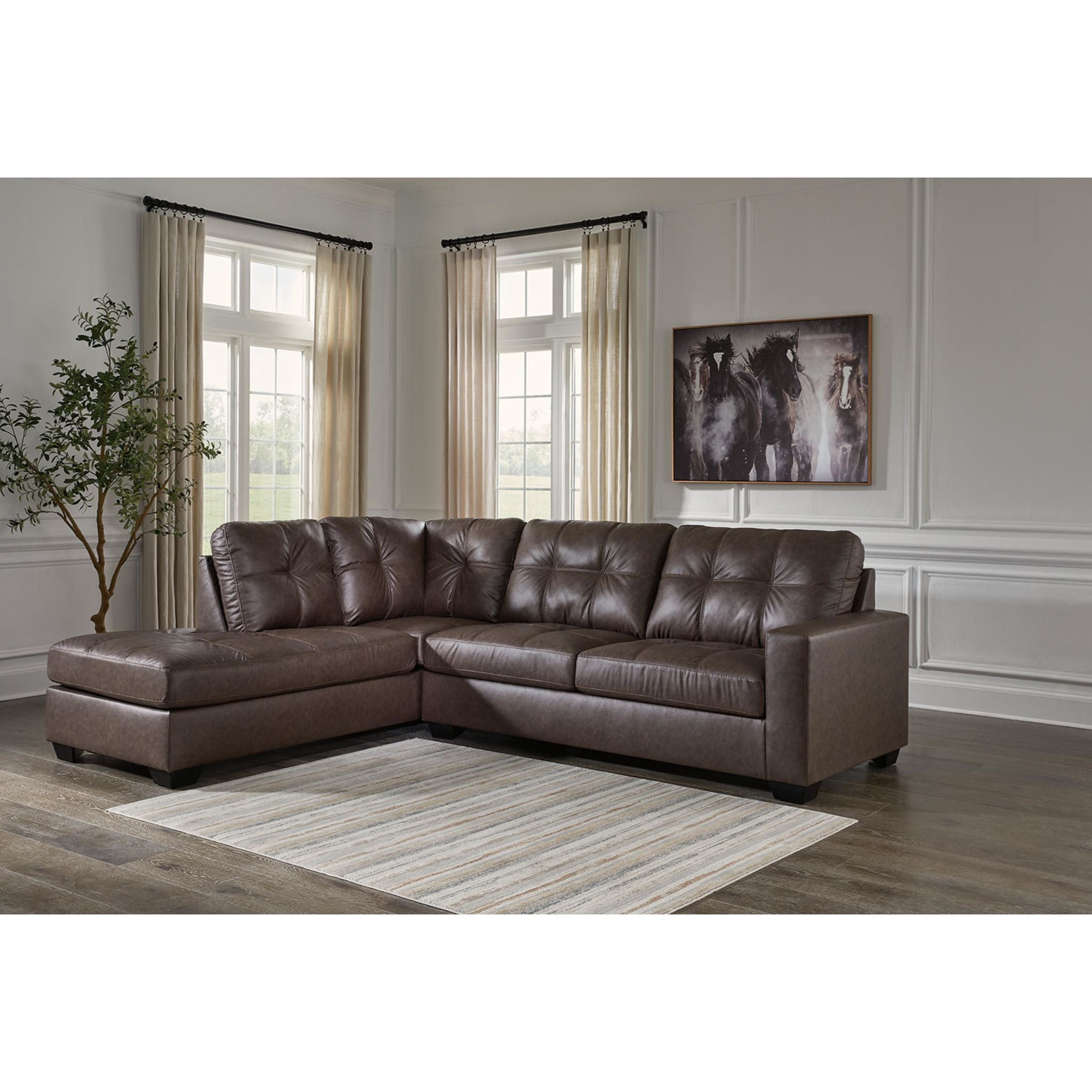 Barlin Mills 2-Piece Sectional Sofa with Chaise Lounge - Modern L-Shaped Couch for Living Room, Family Room & Apartment
