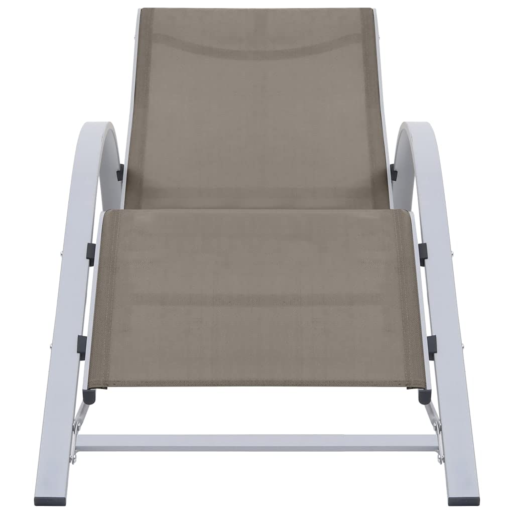 Premium Aluminum Patio Set with 2 Sun Loungers & Table - Taupe & Black Weather-Resistant Outdoor Furniture - Ergonomic Design & Easy Assembly - Perfect for Poolside, Garden, and Backyard Relaxation