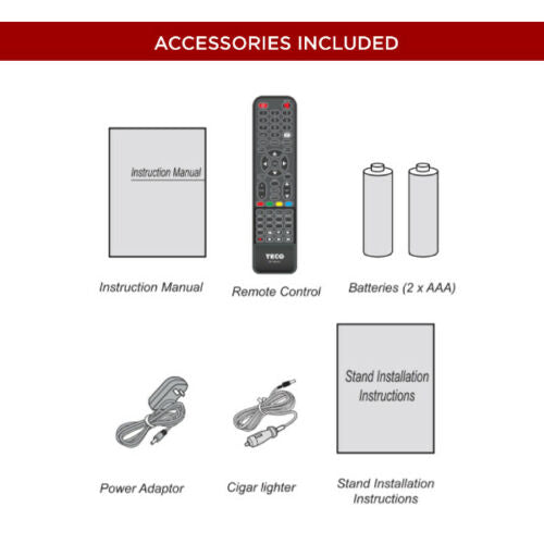 Teco 21.5 Inch Full HD LED TV - 12V/240V Dual Voltage, USB & HDMI Ports - Perfect for Caravans, RVs, and Camping Trips