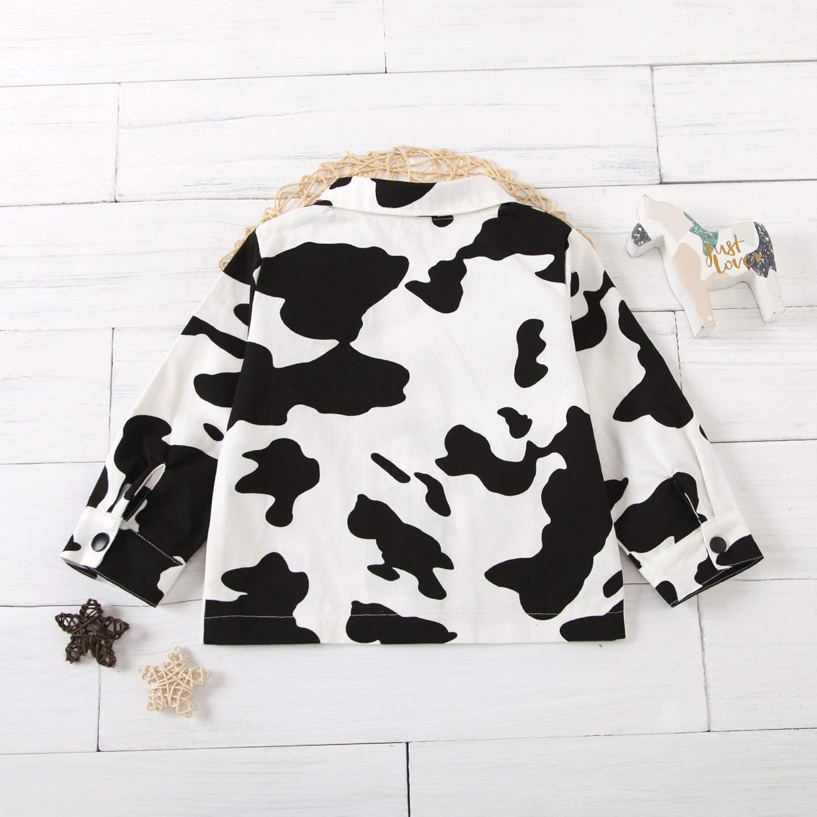 FarJing Kids' Cow Print Zipper Jacket - Spring & Autumn Coats for Baby Boys & Girls | Warm Outerwear for Playdates, School & Outdoor Activities