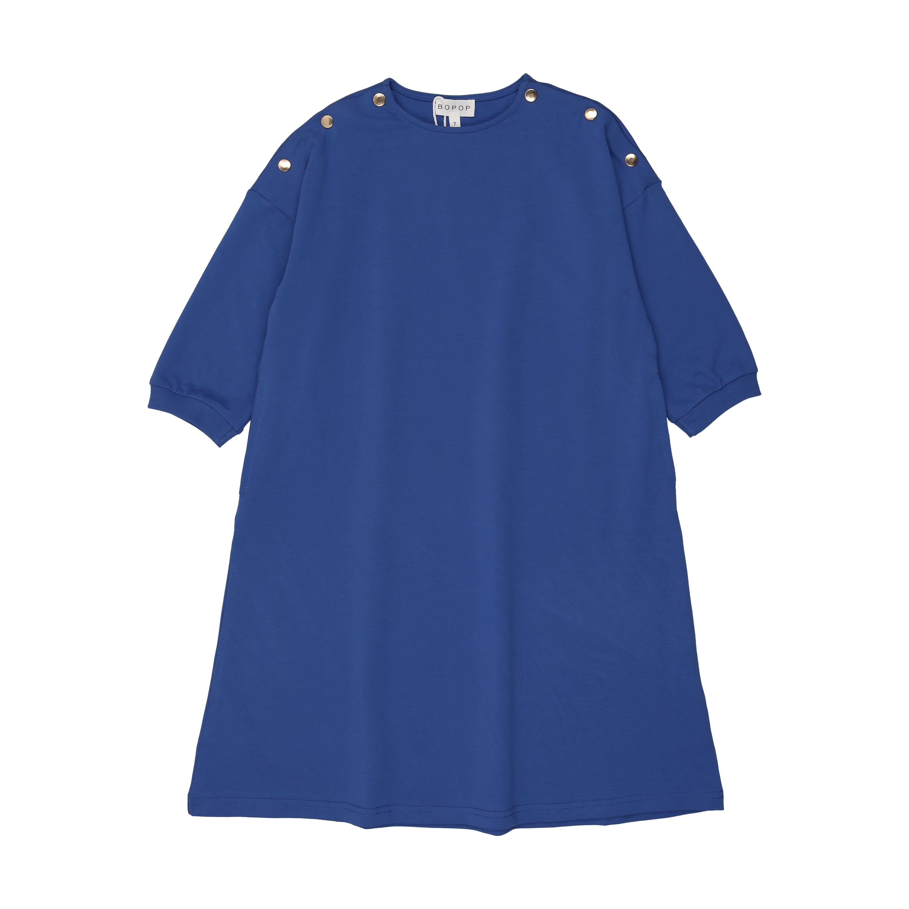 Bopop Snap Collection Long Sleeve Dress for Women - Royal Blue Casual Dress for Work, Date Night & Everyday Wear