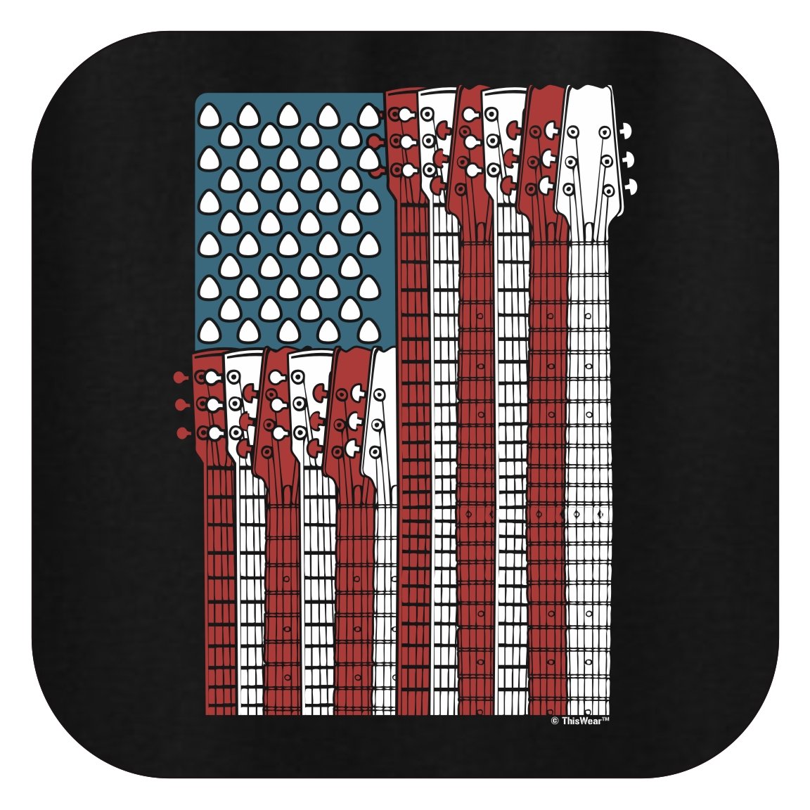 American Flag Guitar T-Shirt - Patriotic USA Music Gift for Guitar Lovers - Long Sleeve Cotton Tee - Perfect for Concerts, Band Practice & 4th of July Celebrations