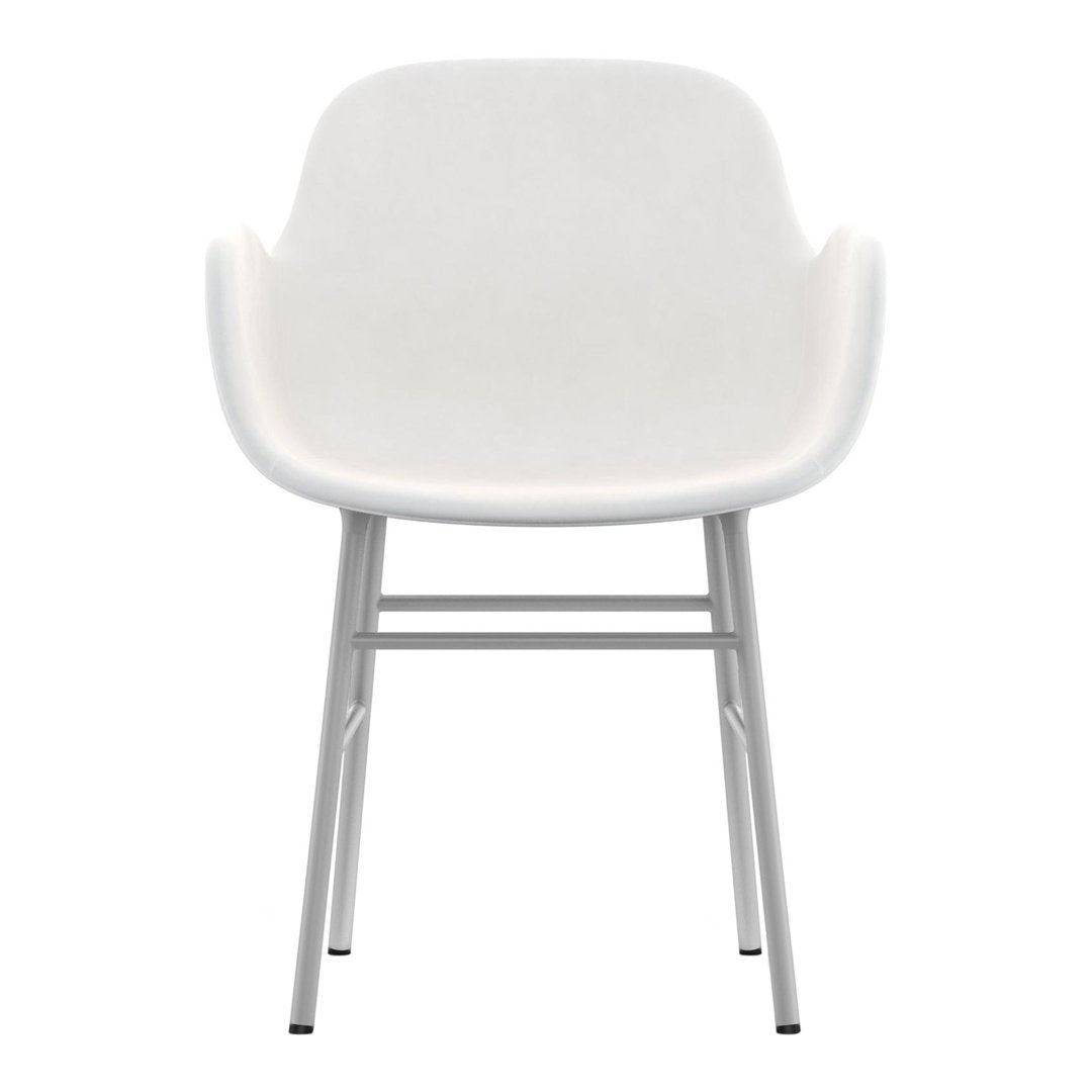Modern Form Armchair with Sturdy Metal Legs & Soft Upholstery - Perfect for Living Room, Office, or Reading Nook