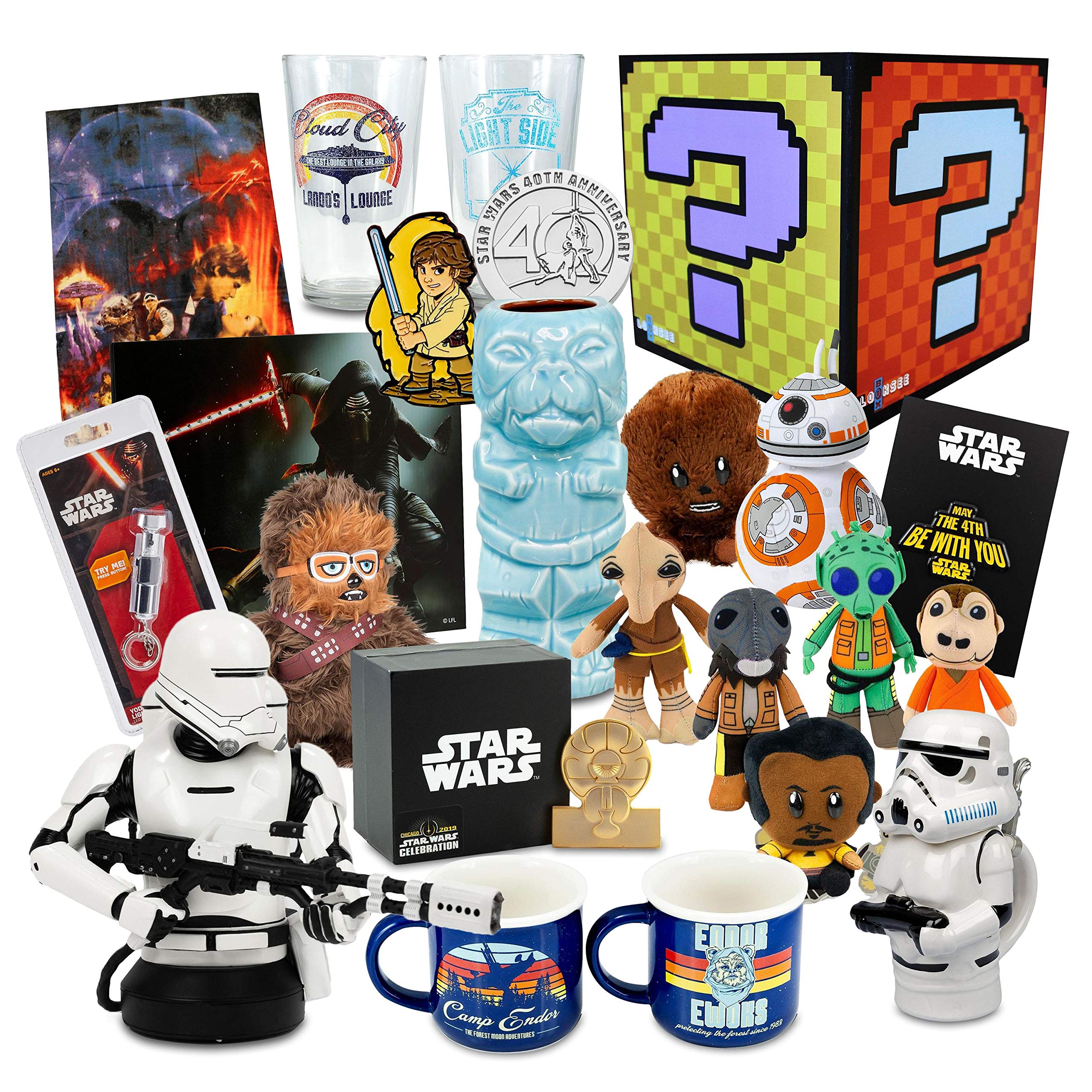 Star Wars SuperLoot Mega Mystery Gift Box - 20 Fun Collectibles & Toys (Value $399) | Perfect for Birthday Gifts, Party Favors & Star Wars Fans Collection