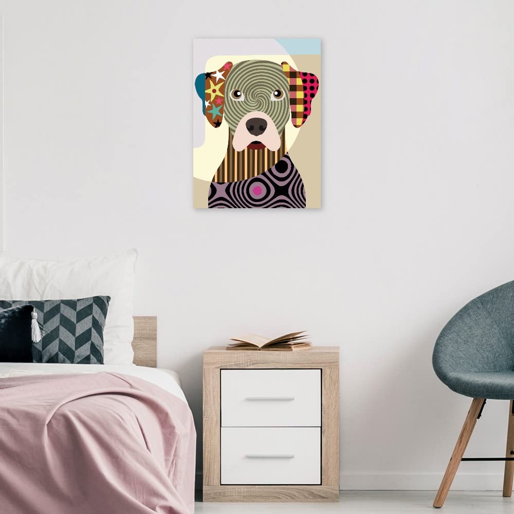 Premium Rhodesian Ridgeback Canvas Wall Art - Hand-Painted Dog Portrait by Artist Lanre Adefioye - 15x20 Inch Ready-to-Hang Home Decor for Living Room, Bedroom, Office & More - Perfect Gift for Dog Lovers & Pet Owners