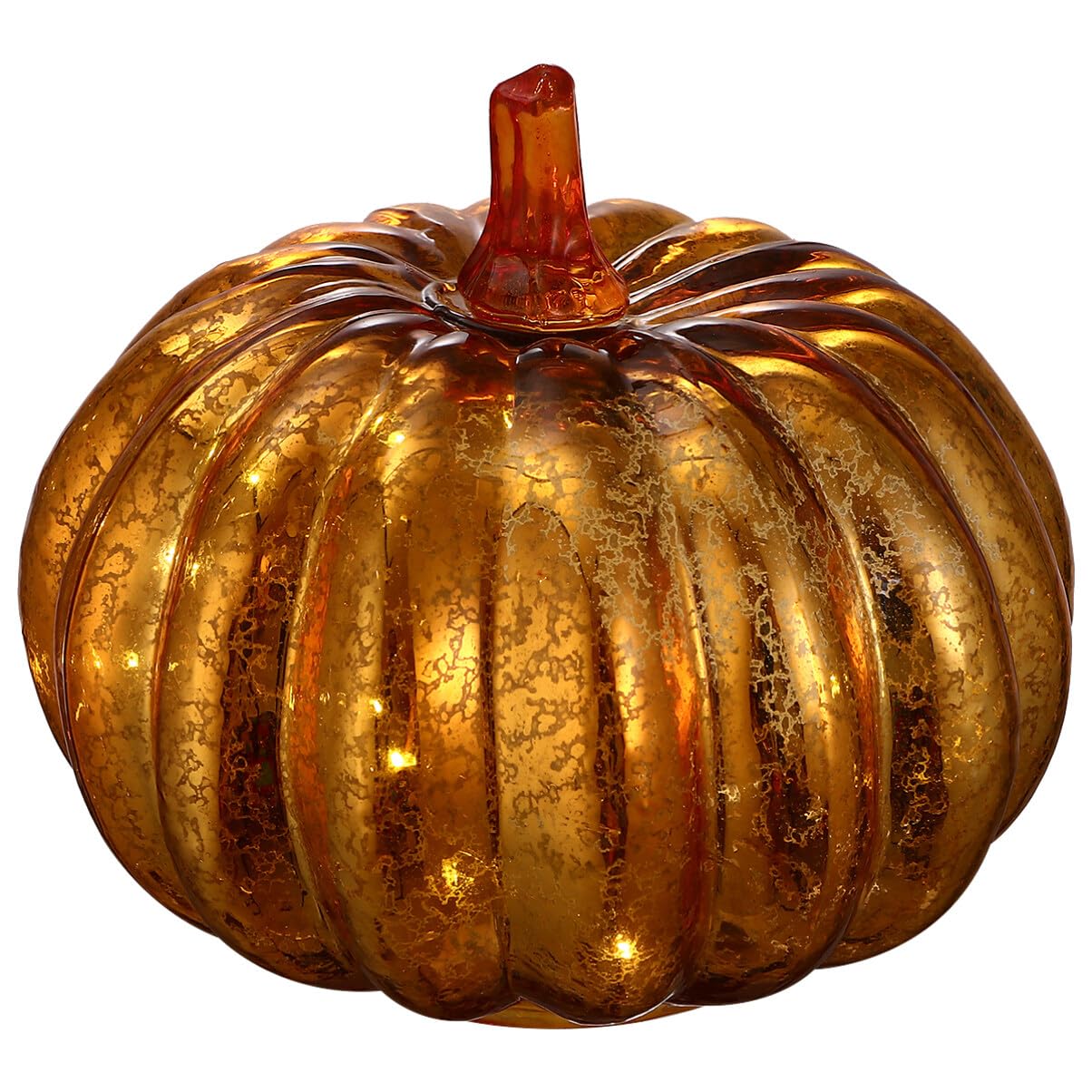 Halloween Pumpkin Lights - Glass LED Battery Powered Pumpkin Decorations for Indoor & Outdoor Parties - Perfect for Halloween Decor, Fall Festivals, and Home Garden Lighting