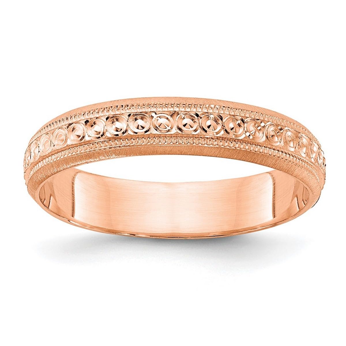 14K Gold Etched Wedding Band Ring for Women & Men - Rose, White & Yellow Gold Options - Available in Various Sizes - Perfect for Anniversaries, Engagements & Special Occasions