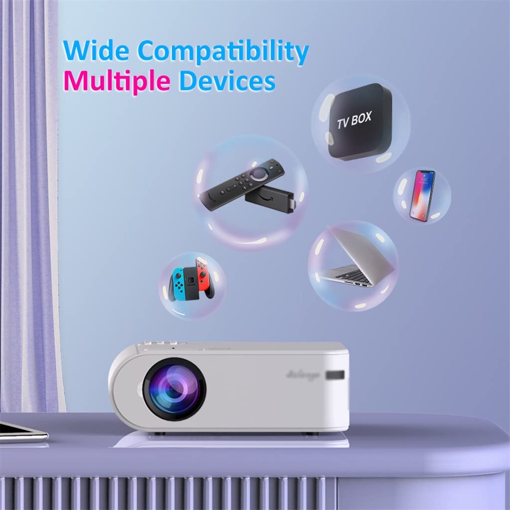 YADECL P62 Mini Projector 4000 Lumens Full HD 1080P LED Portable Projector - Wireless Screen Mirroring for iPhone/Android, Home Theater & Outdoor Movie Nights (Silver)